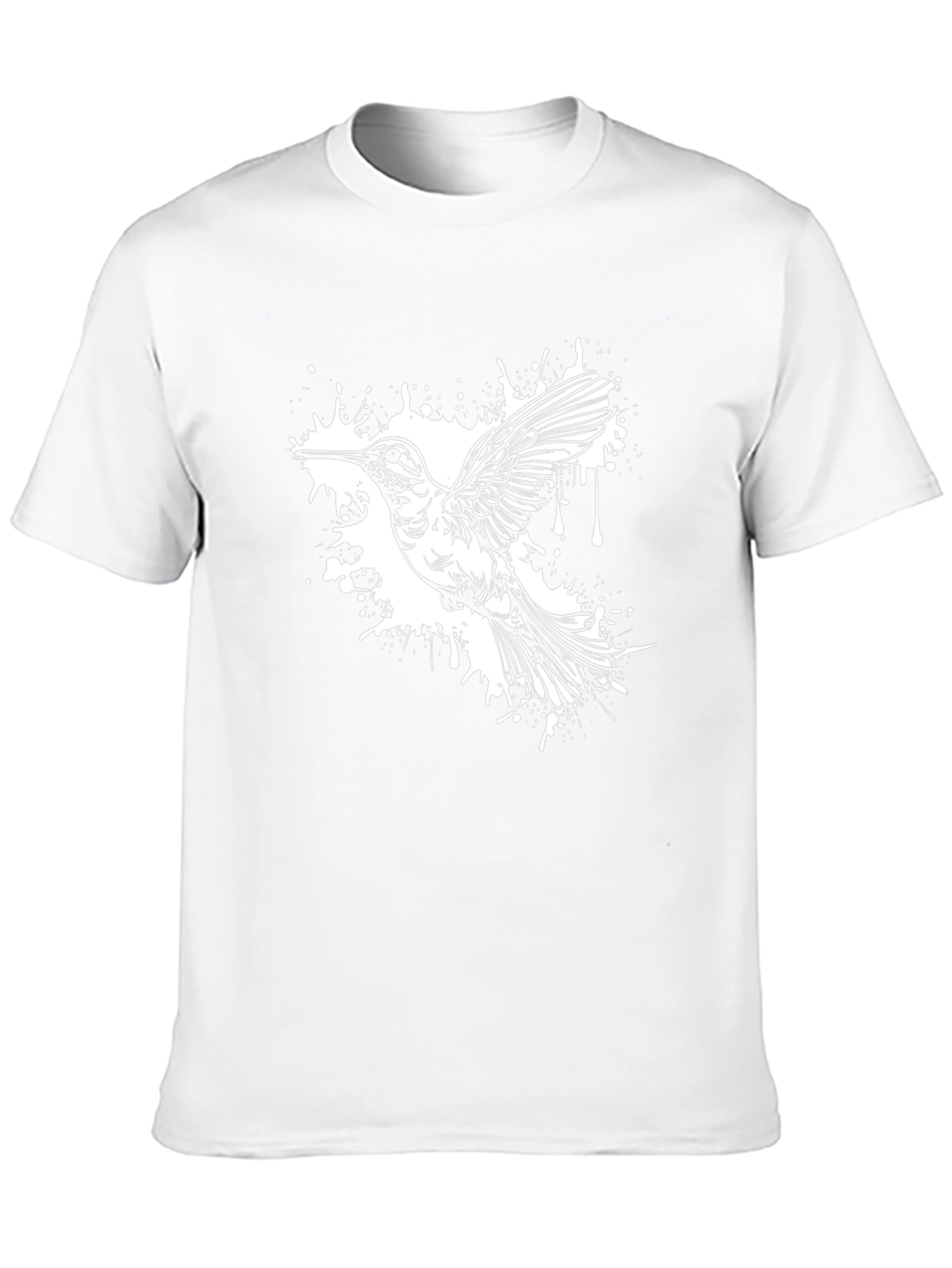 Hummingbird Splash Graphic Tee - Black Cotton Blend