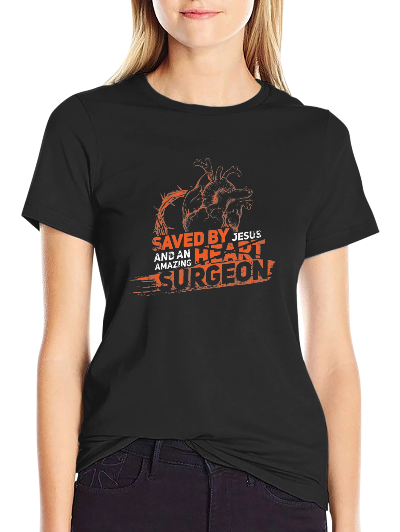 Saved By Jesus Heart Surgeon Graphic Tee