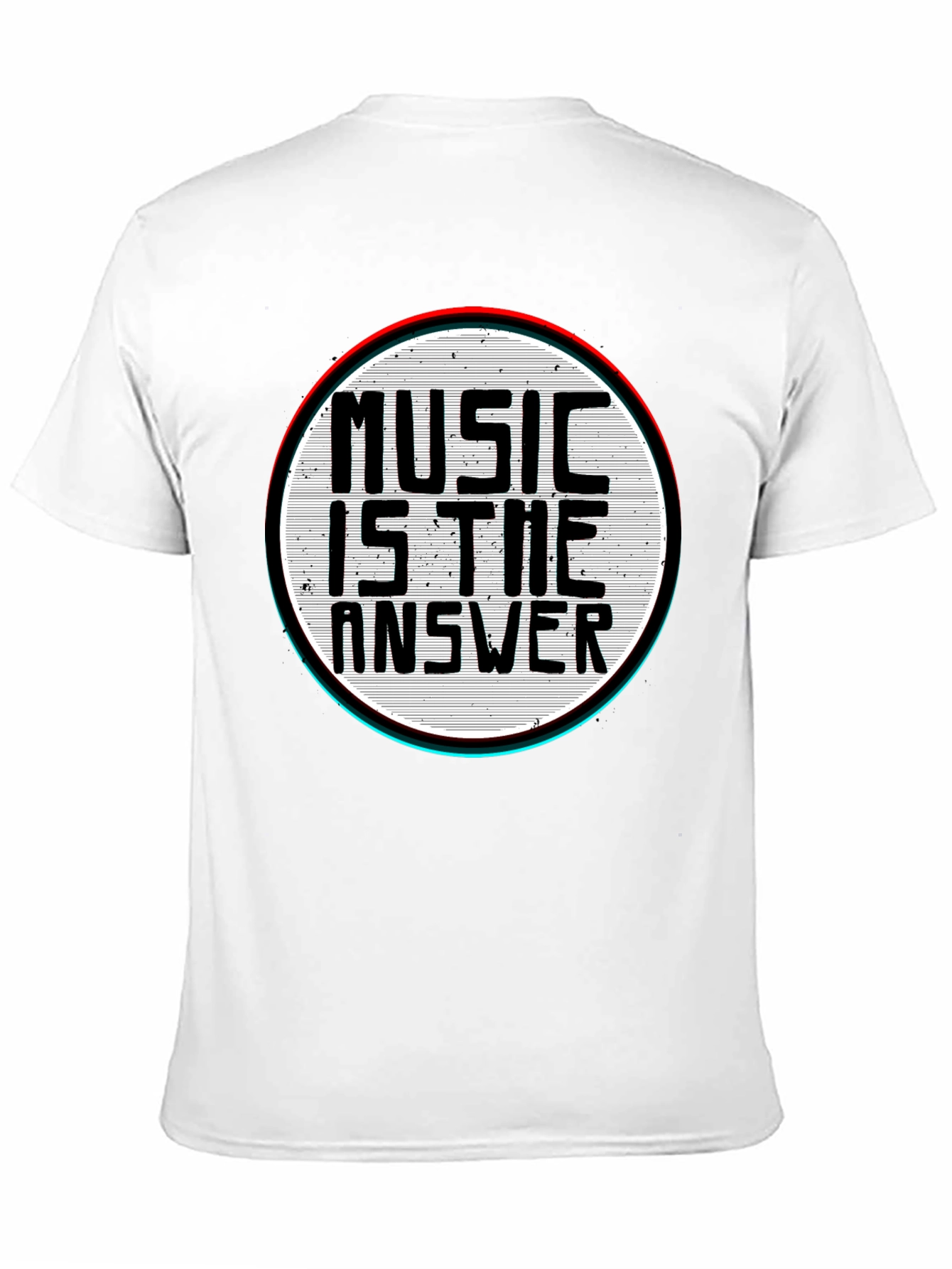 Music Is The Answer Graphic Print Mens Black T-Shirt