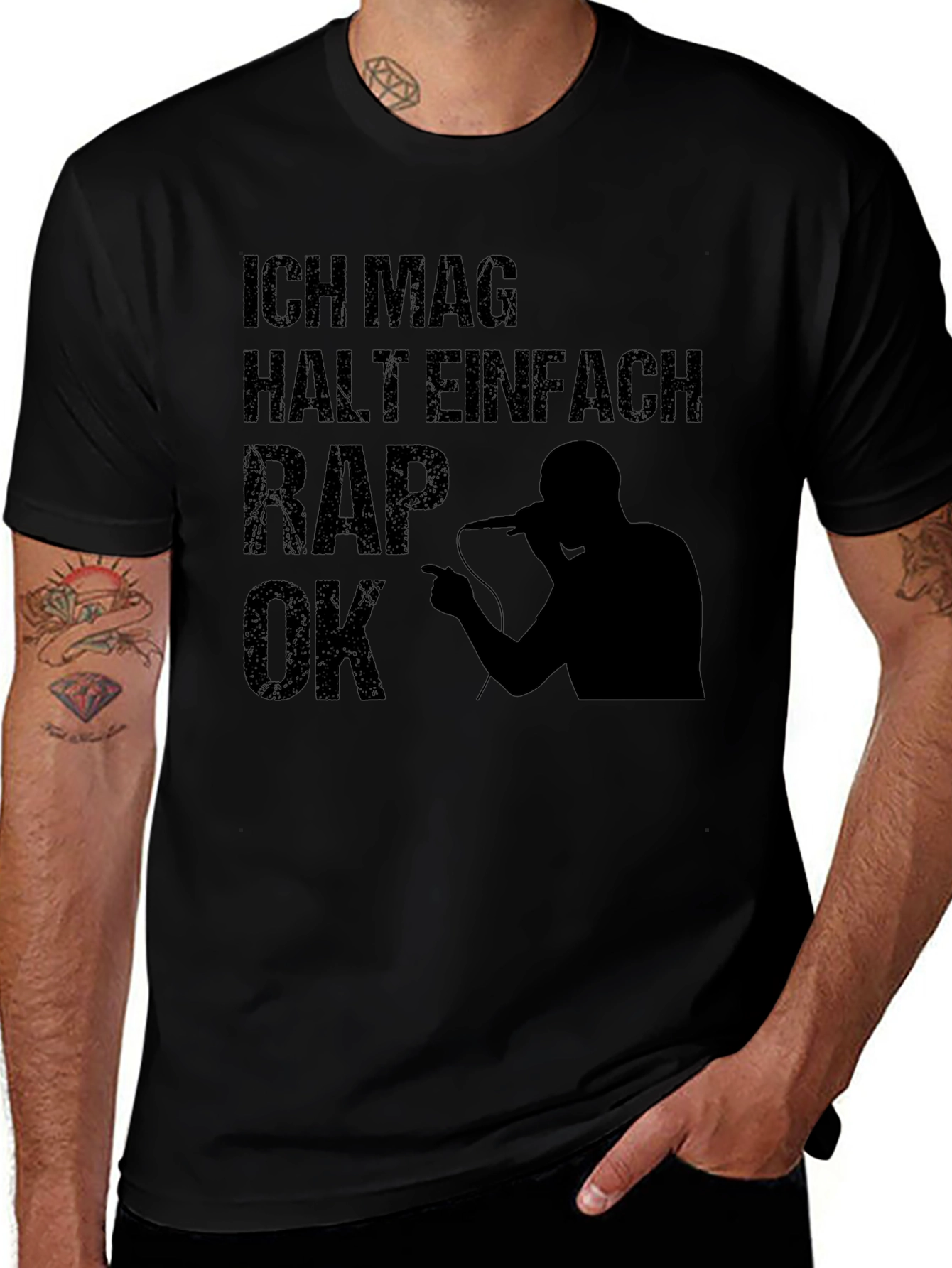 Ich Mag Halt Einfach Rap OK T-Shirt - Black