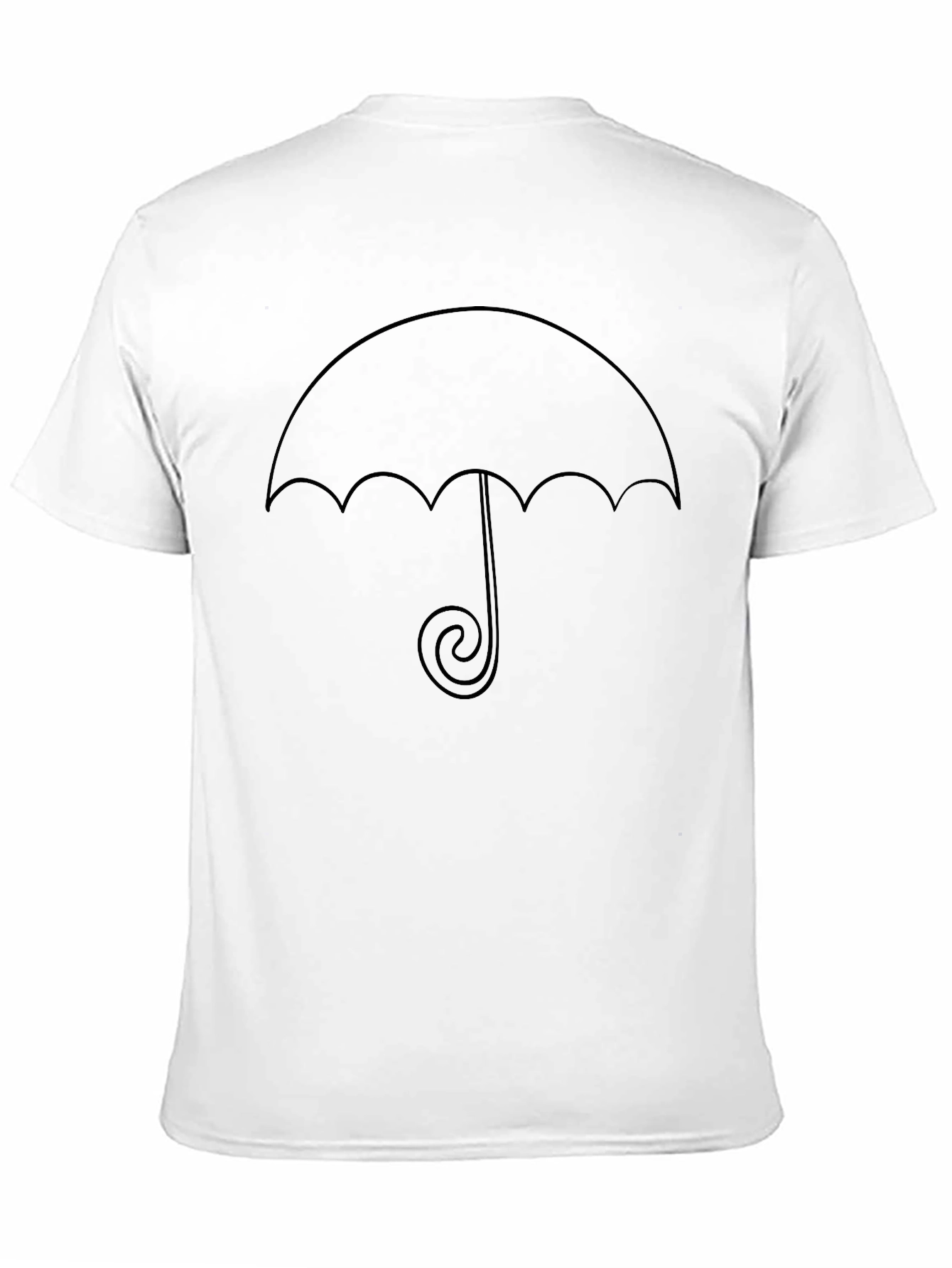 Minimalist Umbrella Graphic Tee - Black Cotton