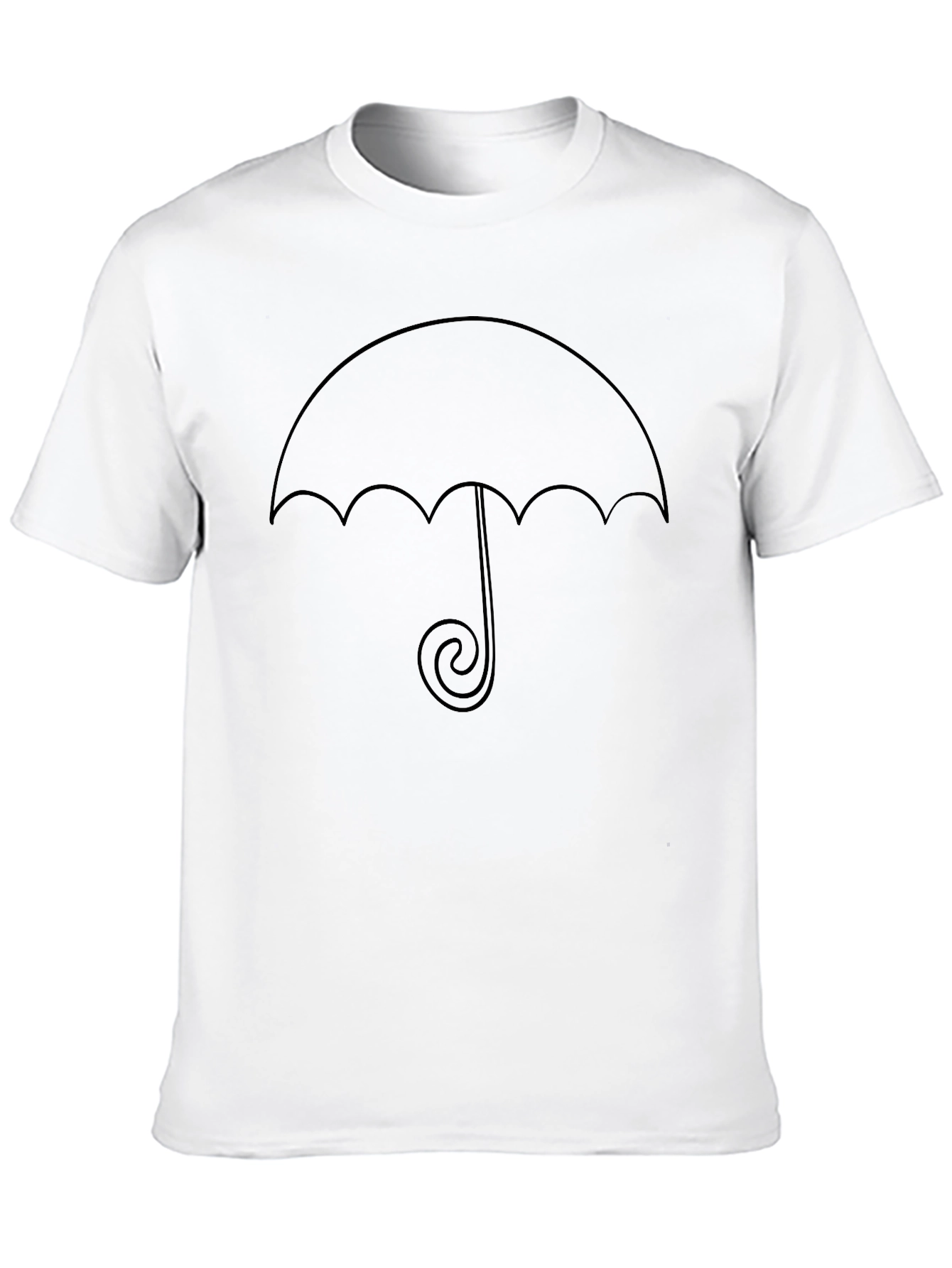 Minimalist Umbrella Graphic Tee - Black Cotton