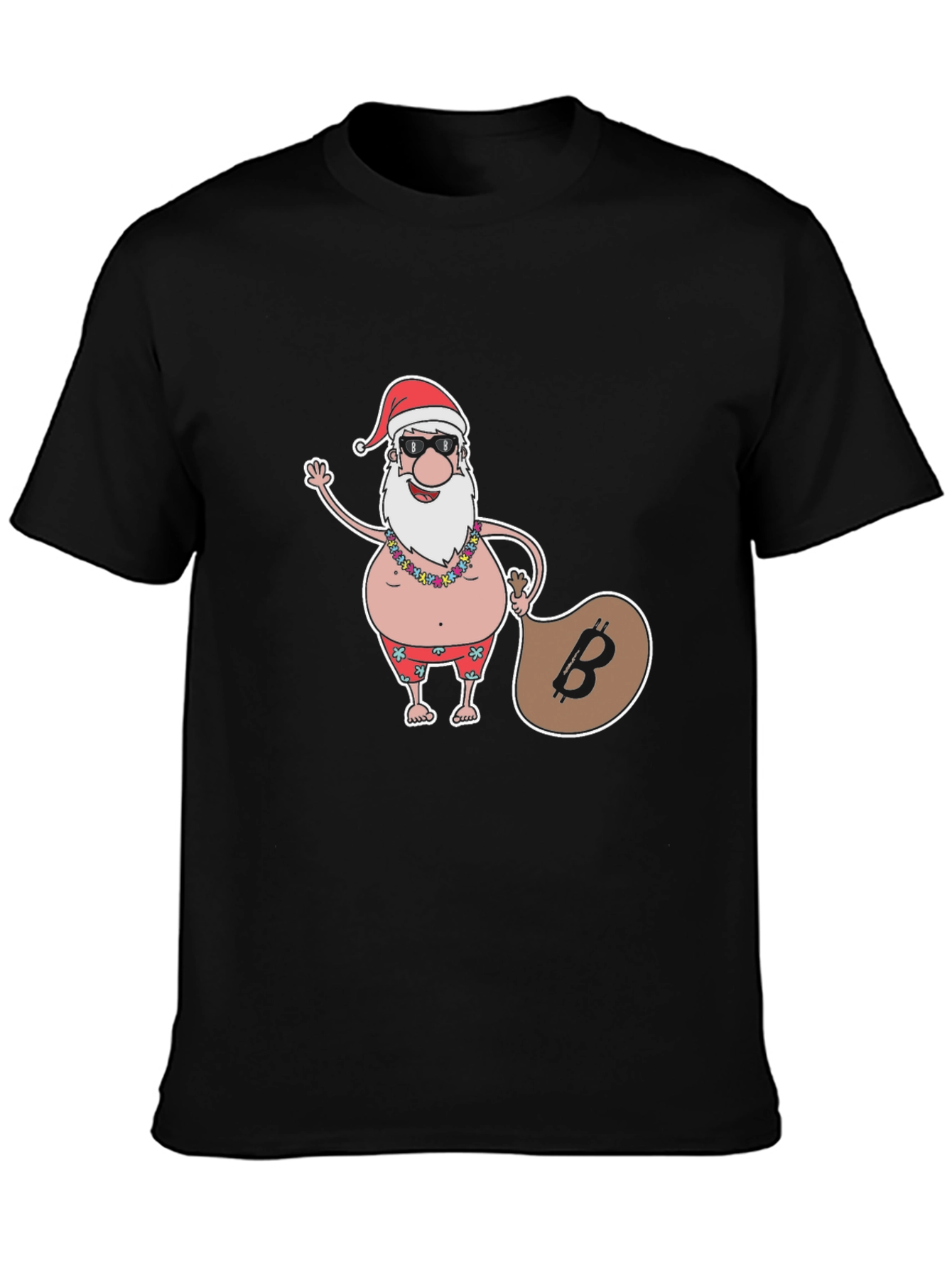 Bitcoin Santa T-Shirt - Tropical Christmas