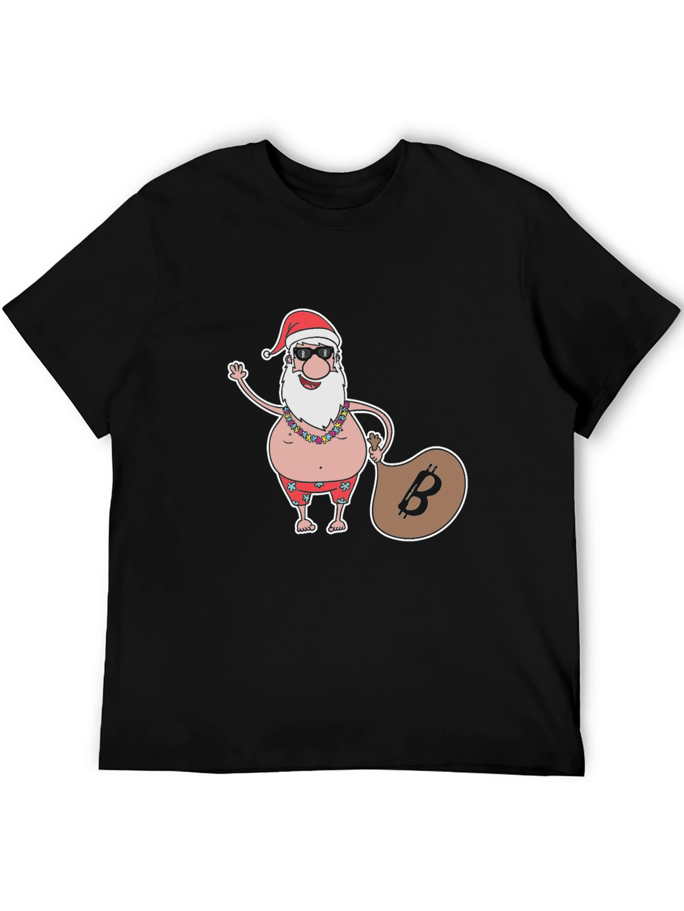 Bitcoin Santa T-Shirt - Tropical Christmas