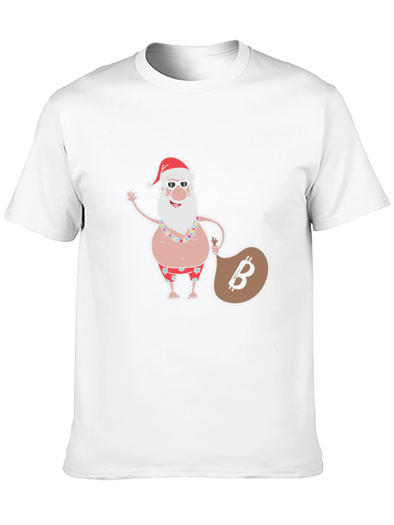 Bitcoin Santa T-Shirt - Tropical Christmas
