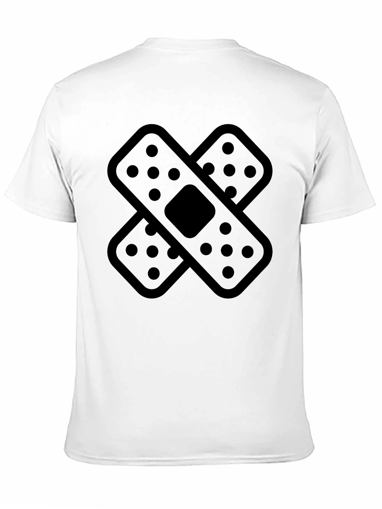 Black T-Shirt with Band-Aid Graphic