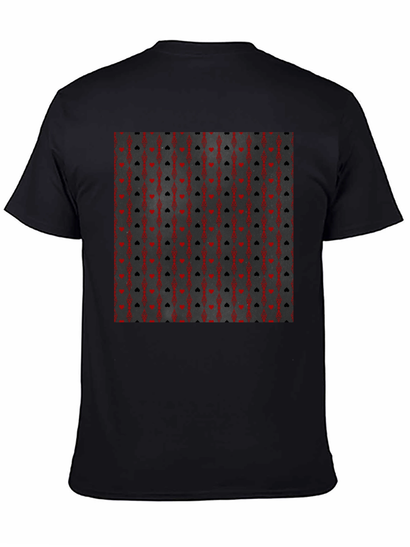 Playing Card Suit Pattern T-Shirt - Black