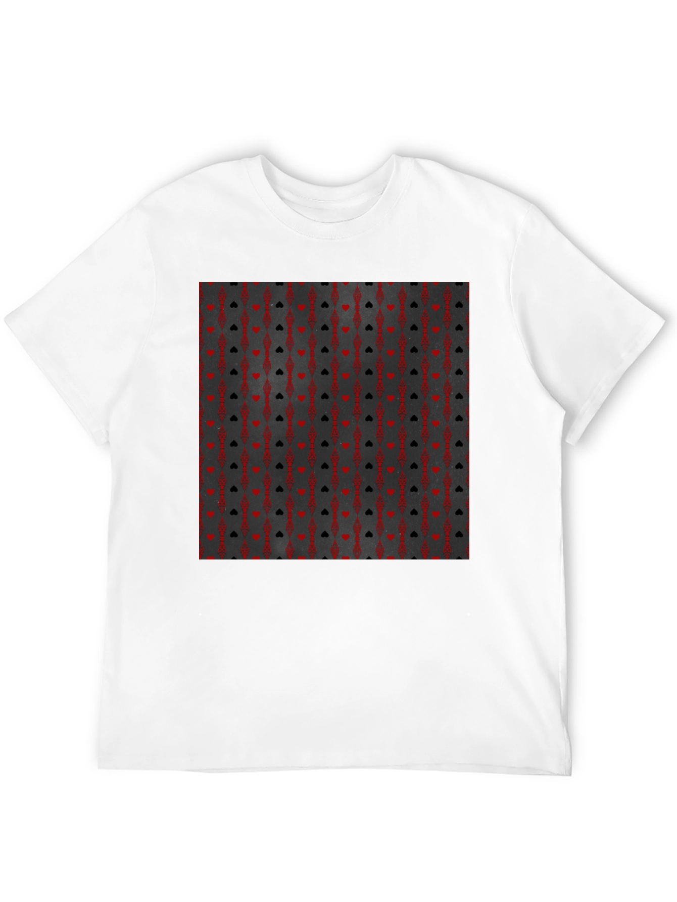 Playing Card Suit Pattern T-Shirt - Black
