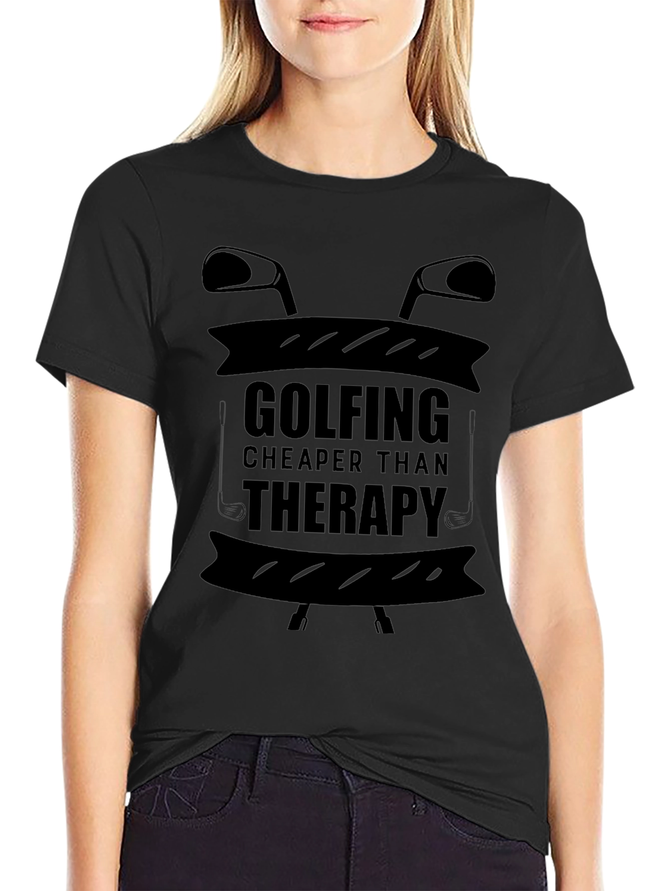 Golfing Cheaper Than Therapy Graphic T-Shirt