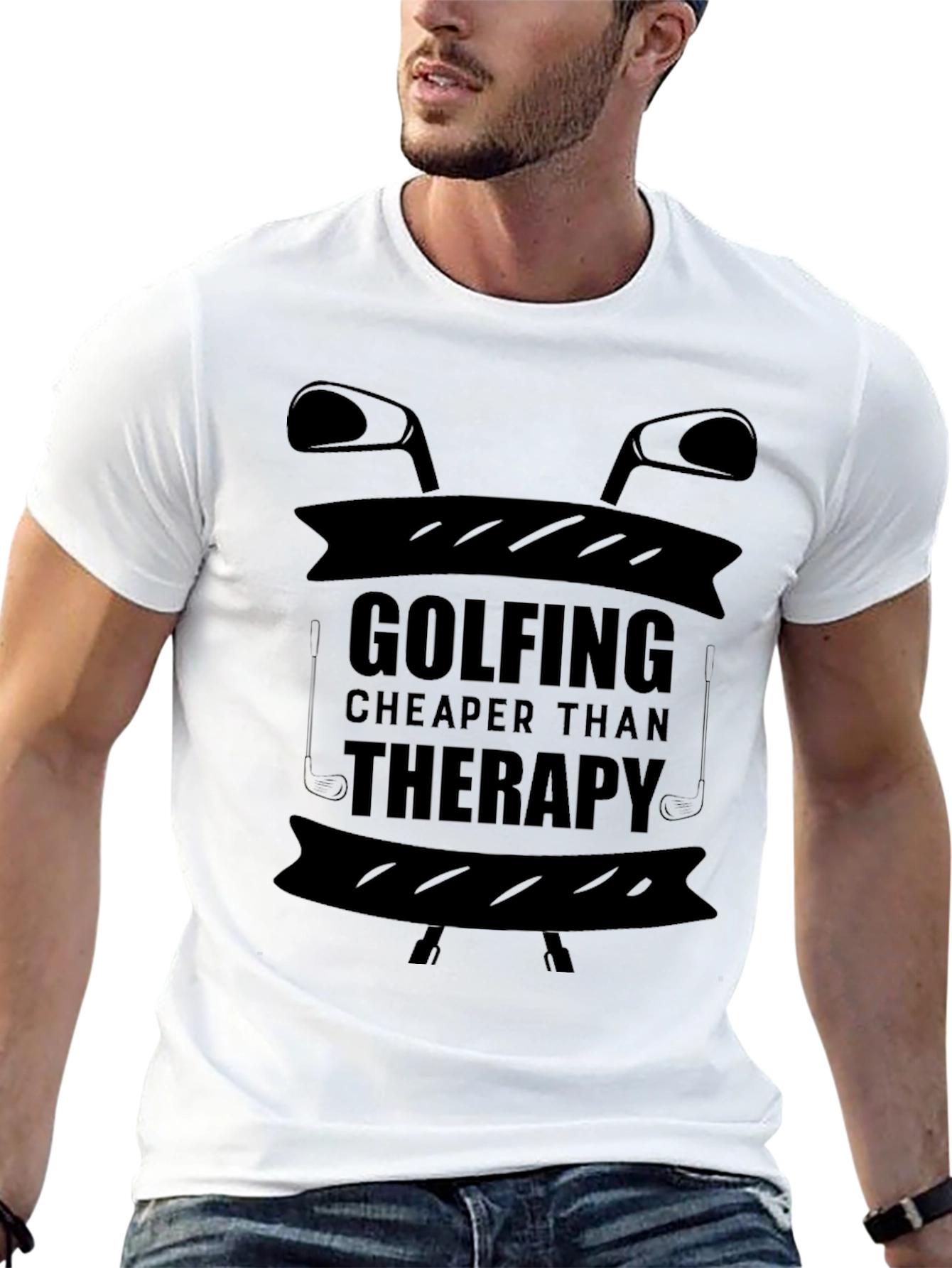 Golfing Cheaper Than Therapy Graphic T-Shirt
