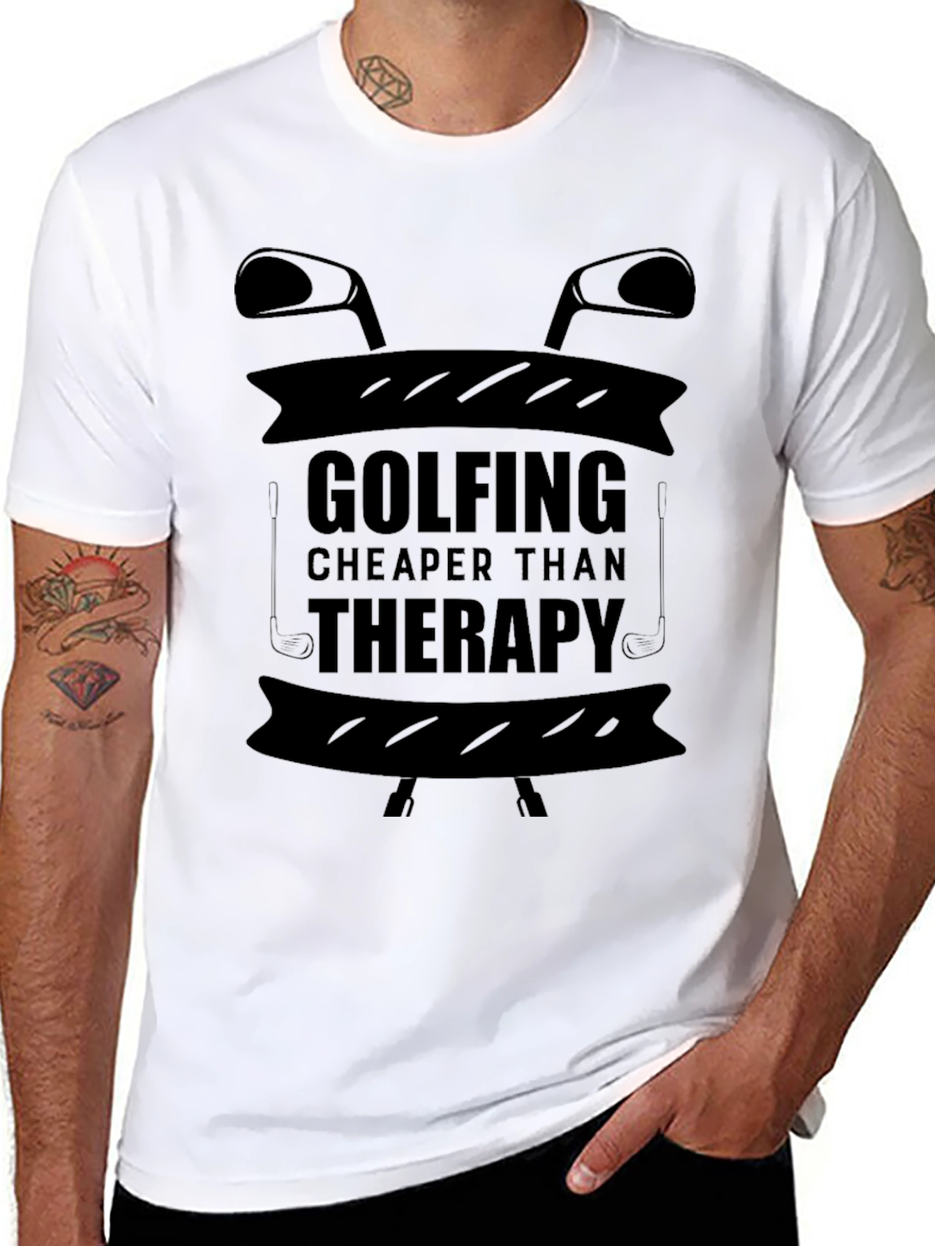 Golfing Cheaper Than Therapy Graphic T-Shirt
