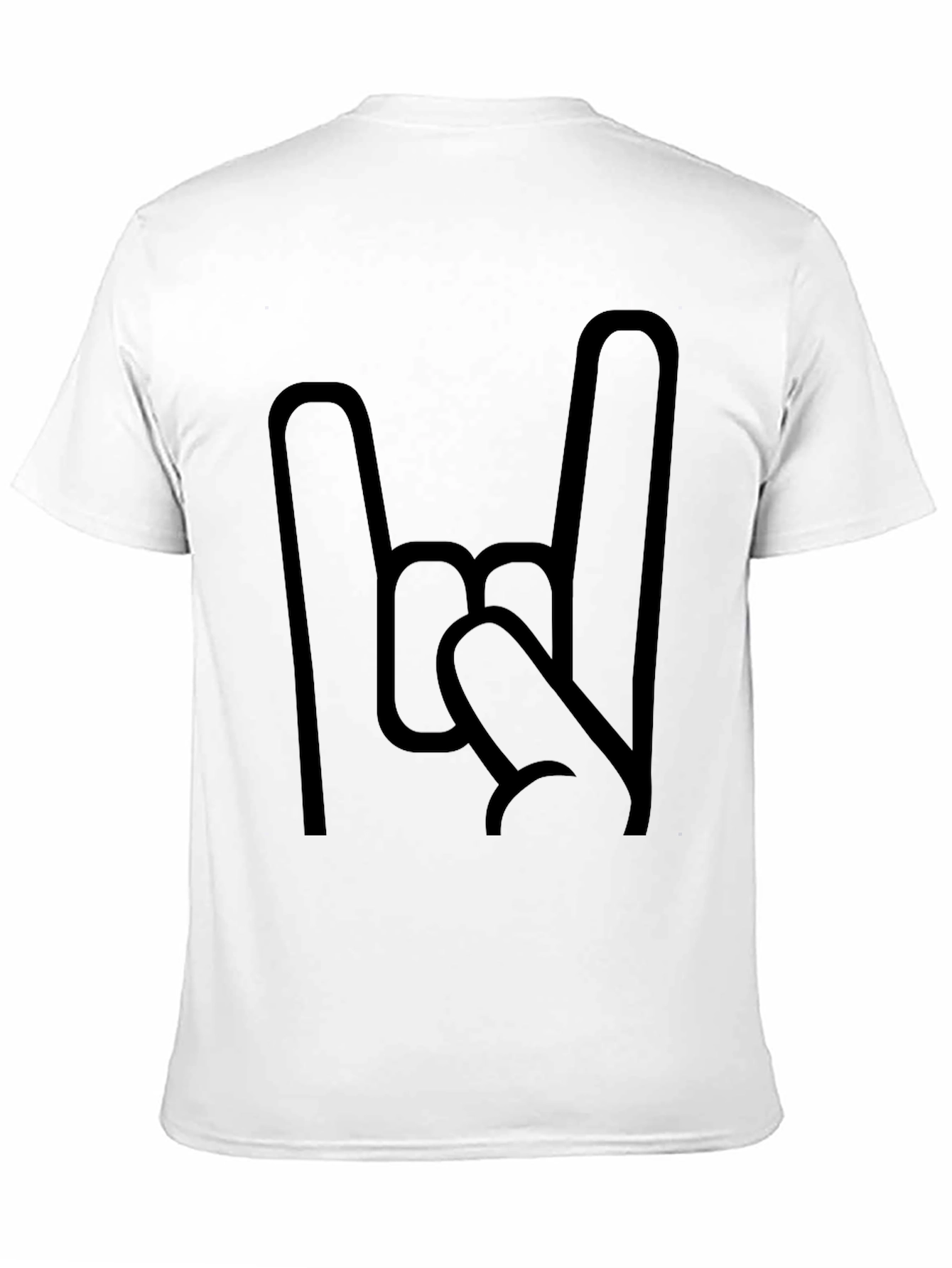 Rock On Hand Gesture Graphic Tee - Black