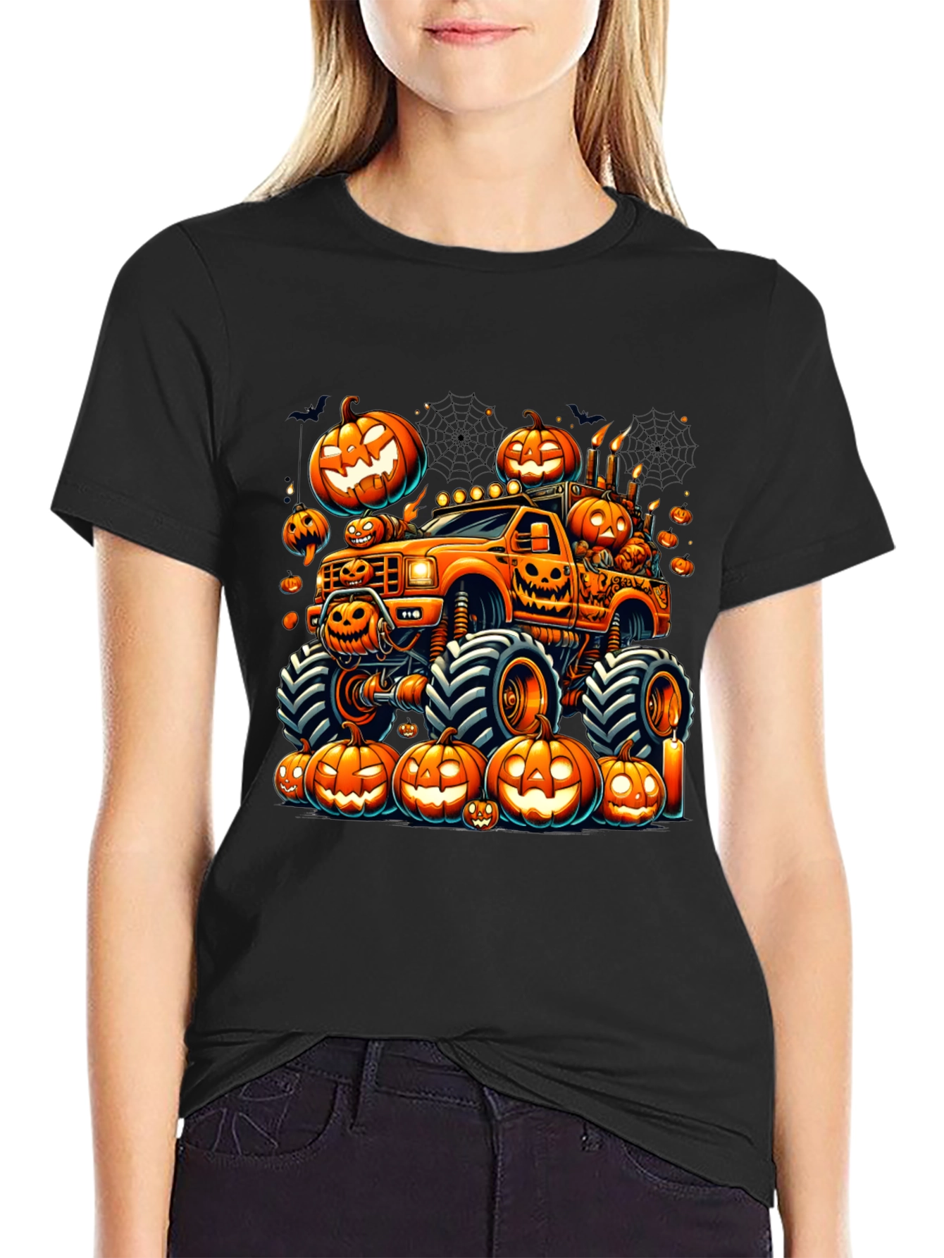 Halloween Pumpkin Truck Graphic Tee