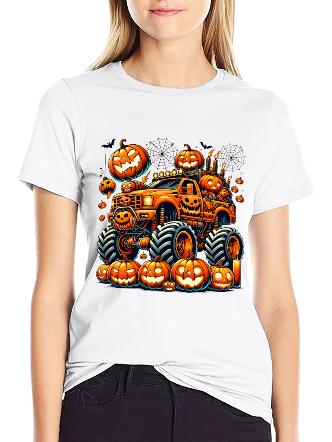 Halloween Pumpkin Truck Graphic Tee