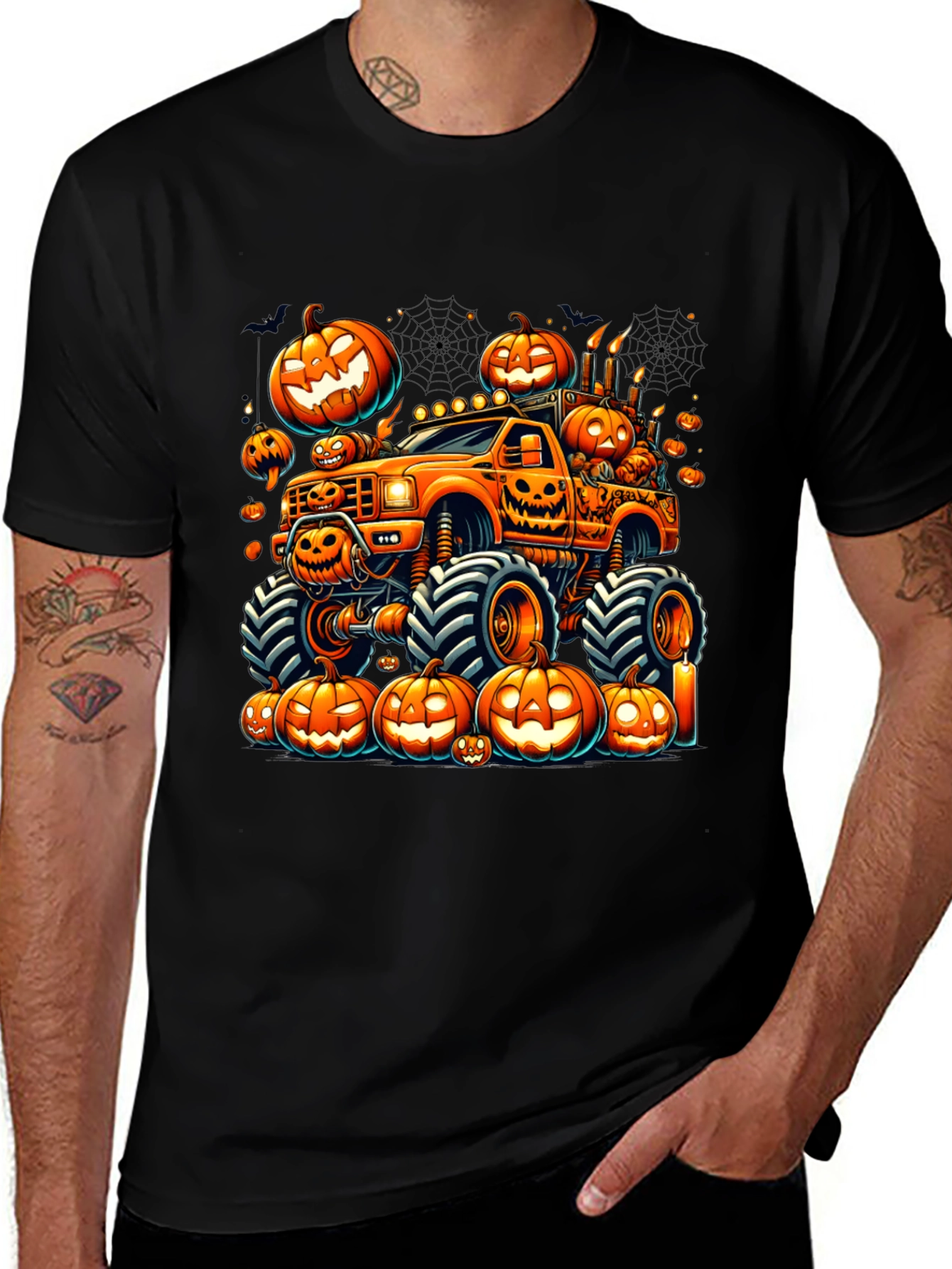 Halloween Pumpkin Truck Graphic Tee