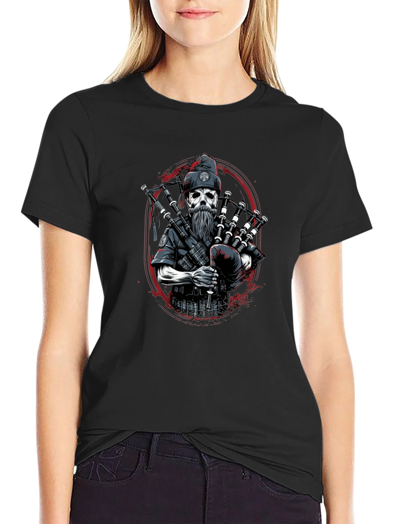 Bagpipe Reaper Graphic T-Shirt