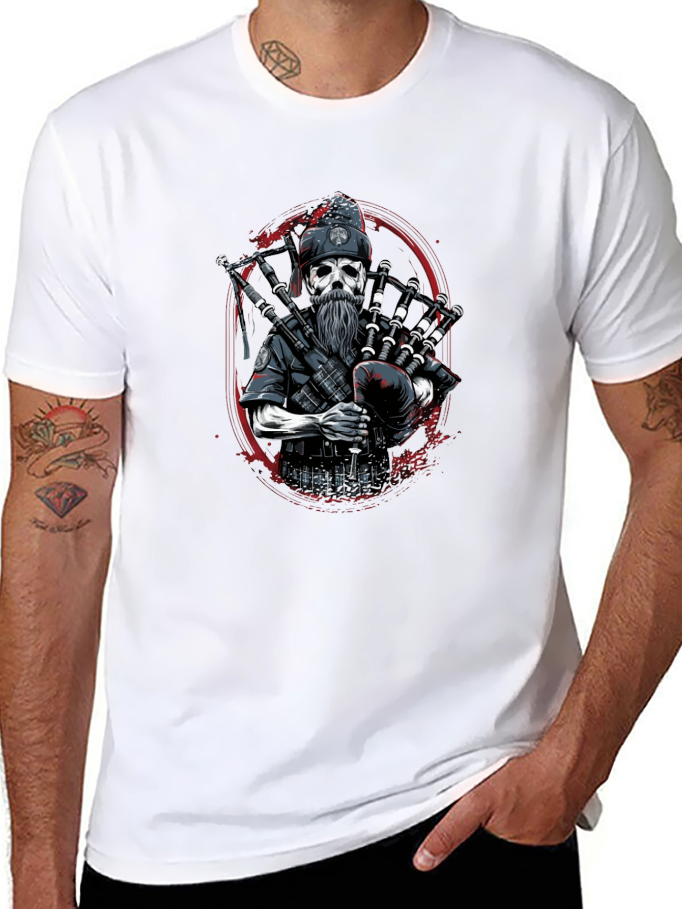 Bagpipe Reaper Graphic T-Shirt