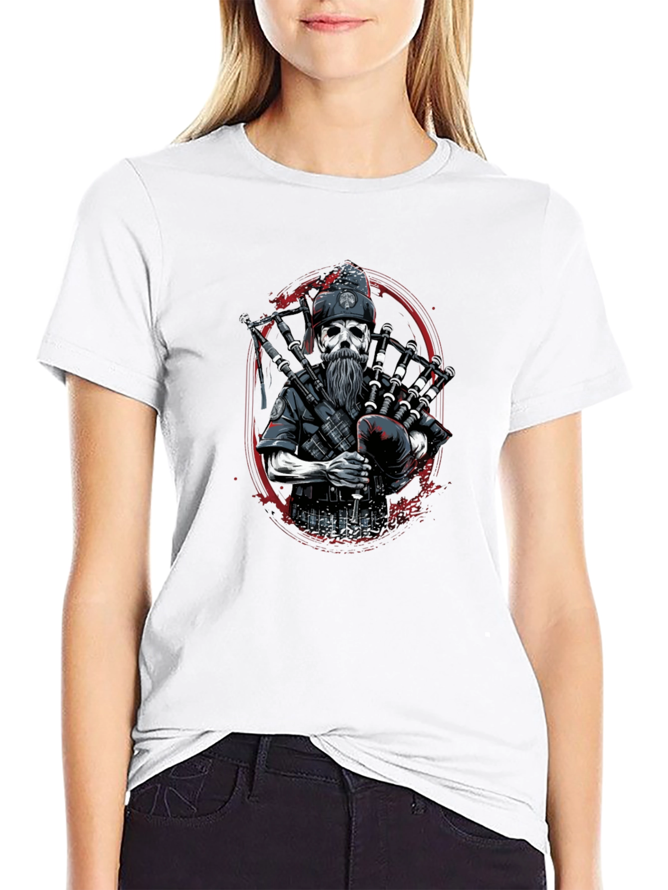 Bagpipe Reaper Graphic T-Shirt