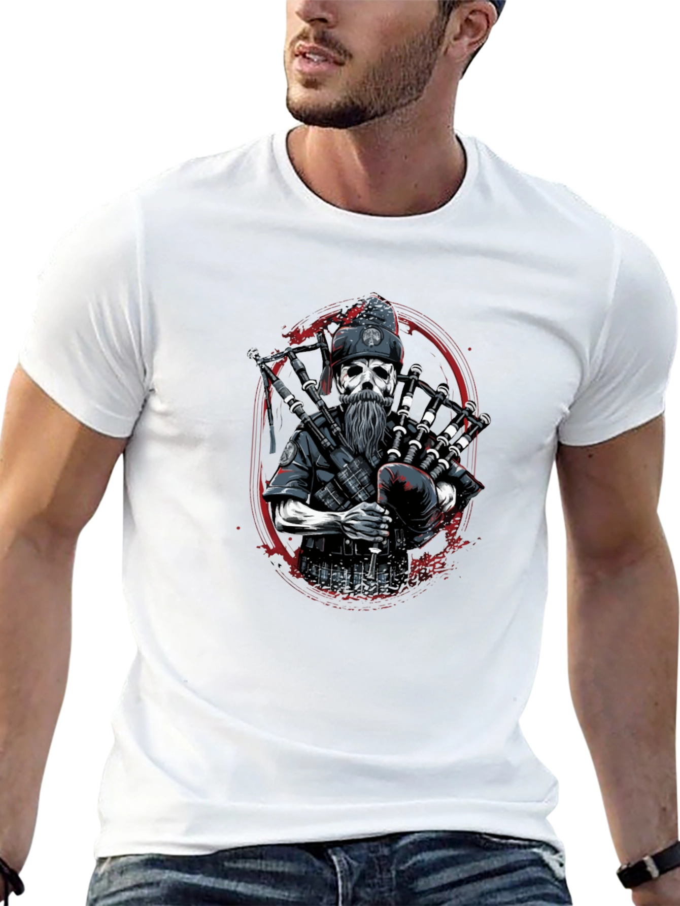 Bagpipe Reaper Graphic T-Shirt