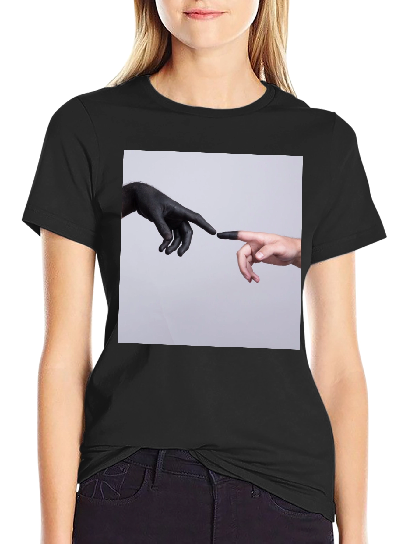 Creation Hands Graphic Black T-Shirt