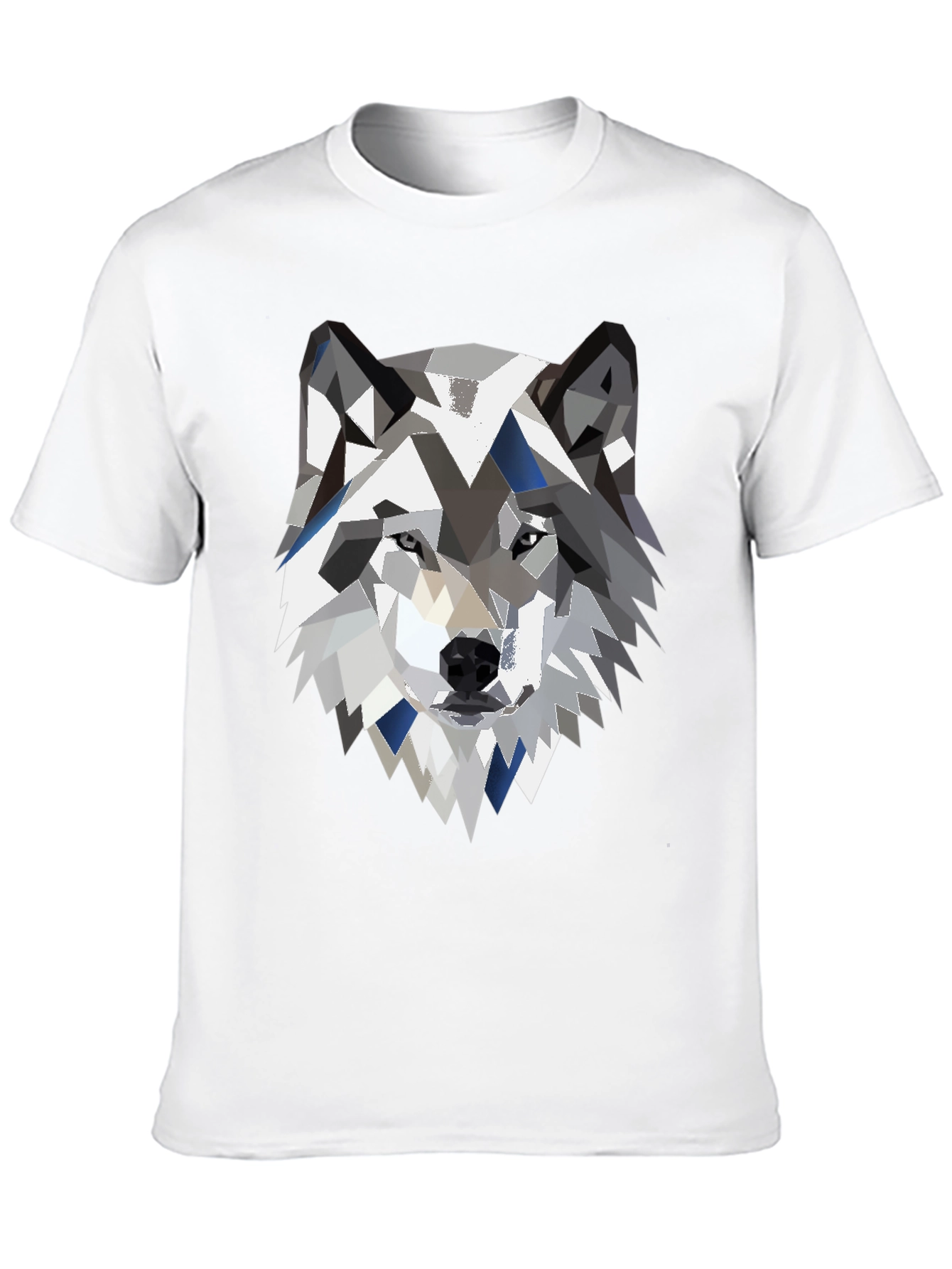 Geometric Wolf Graphic Print Black Tee