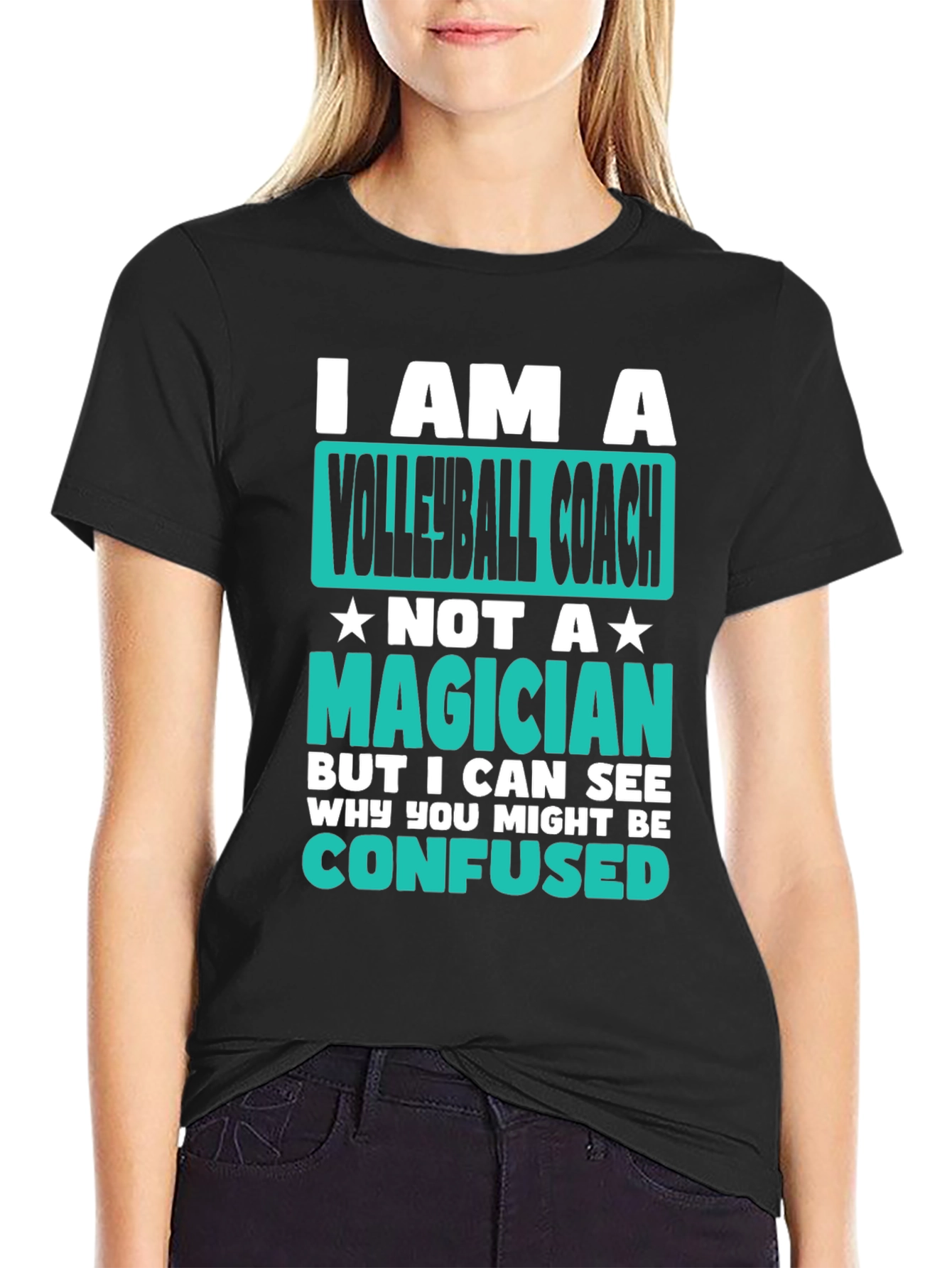 Volleyball Coach T-Shirt - Not a Magician Funny Tee