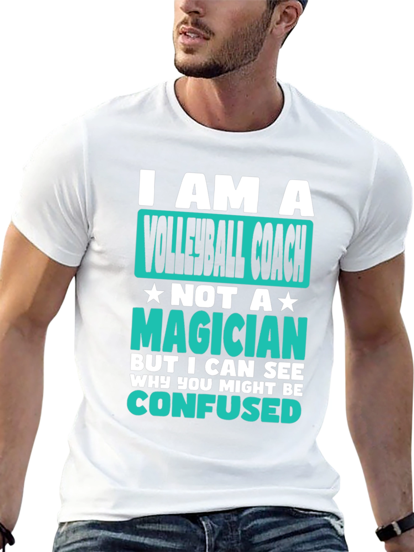Volleyball Coach T-Shirt - Not a Magician Funny Tee