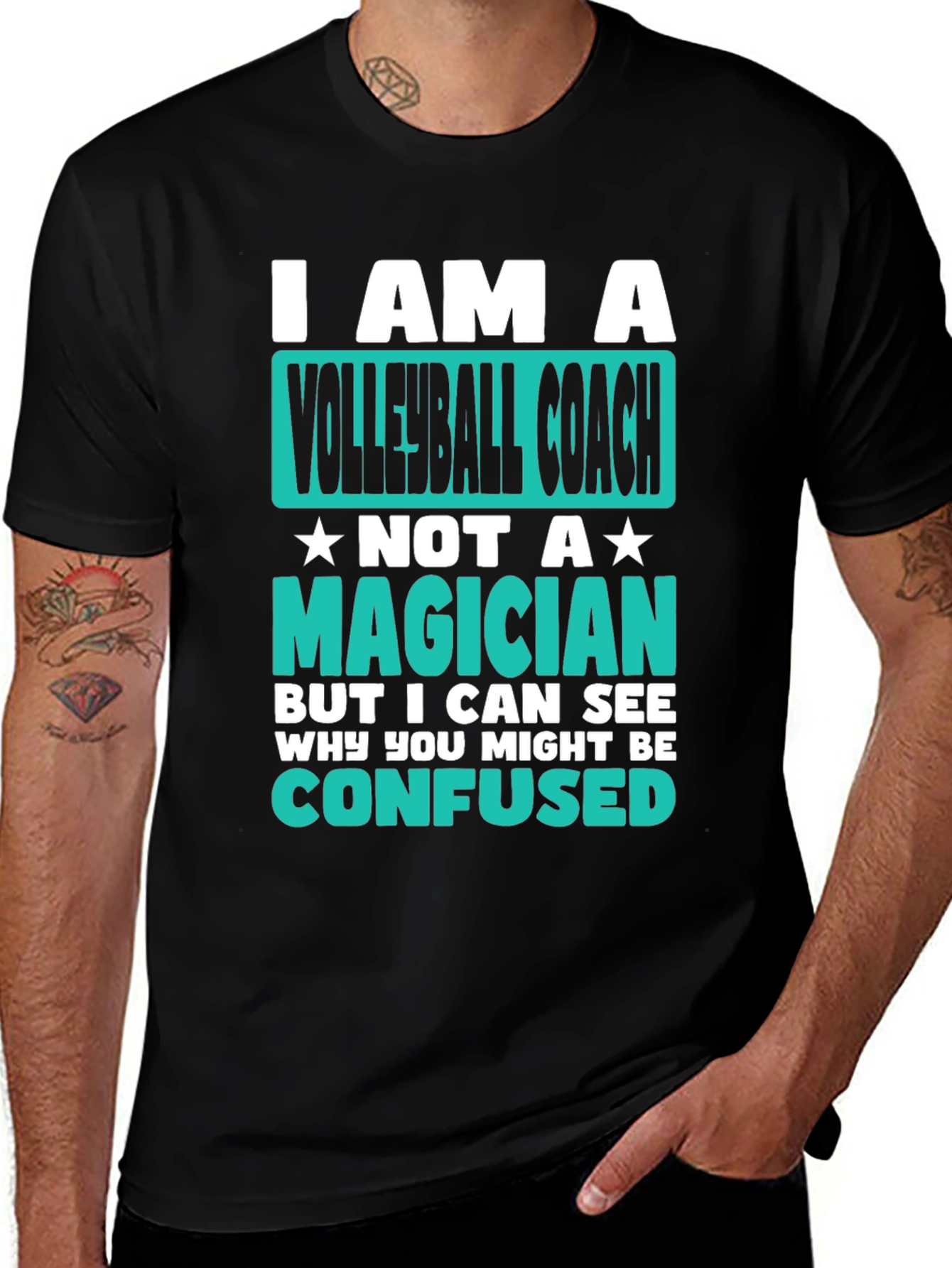 Volleyball Coach T-Shirt - Not a Magician Funny Tee
