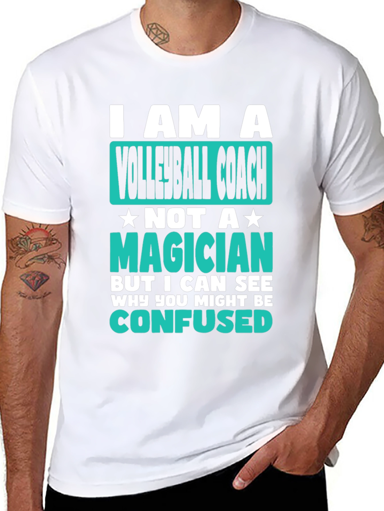 Volleyball Coach T-Shirt - Not a Magician Funny Tee