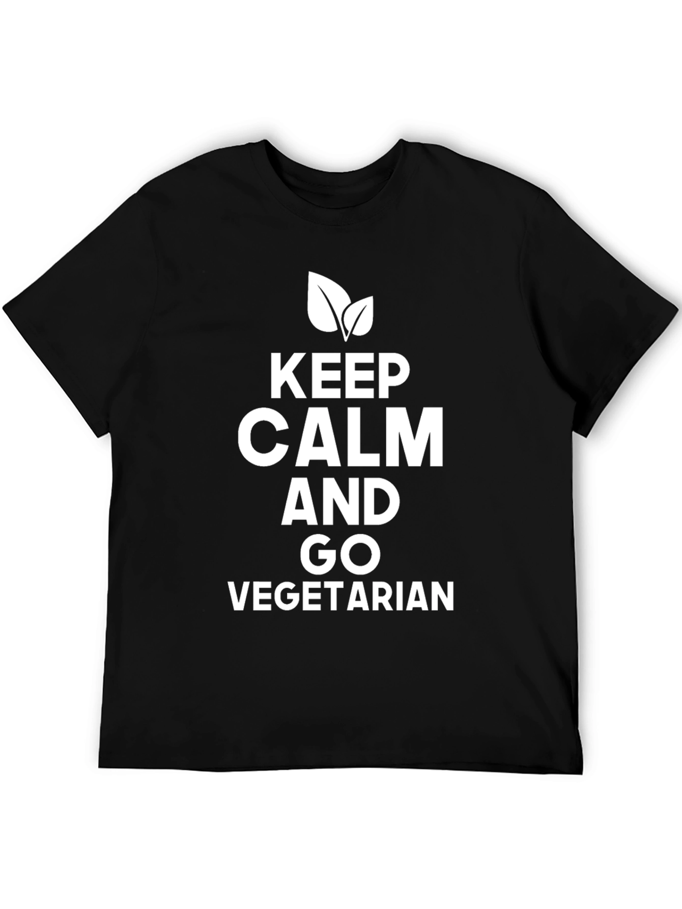 Keep Calm Go Vegetarian Black T-Shirt