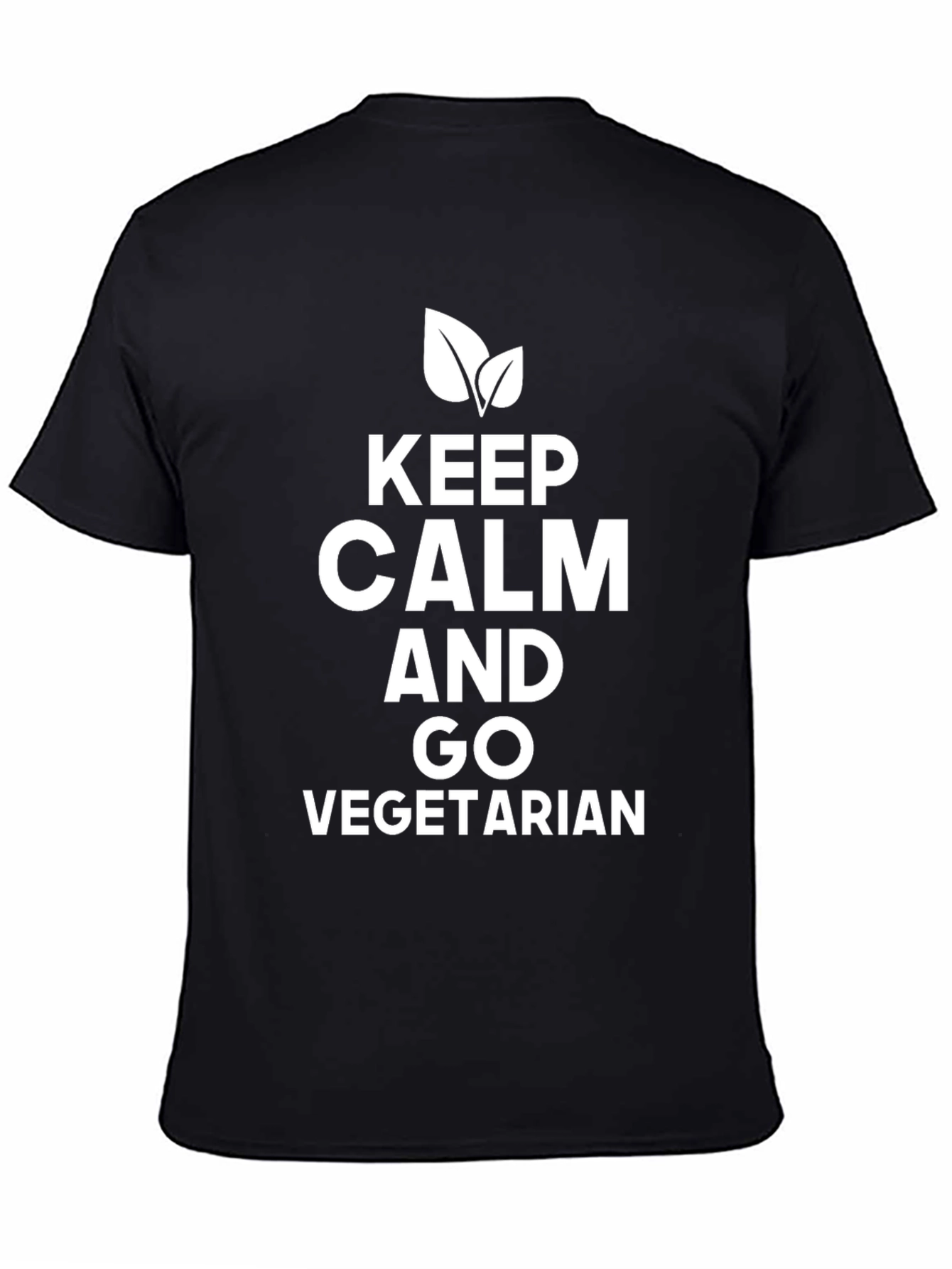 Keep Calm Go Vegetarian Black T-Shirt
