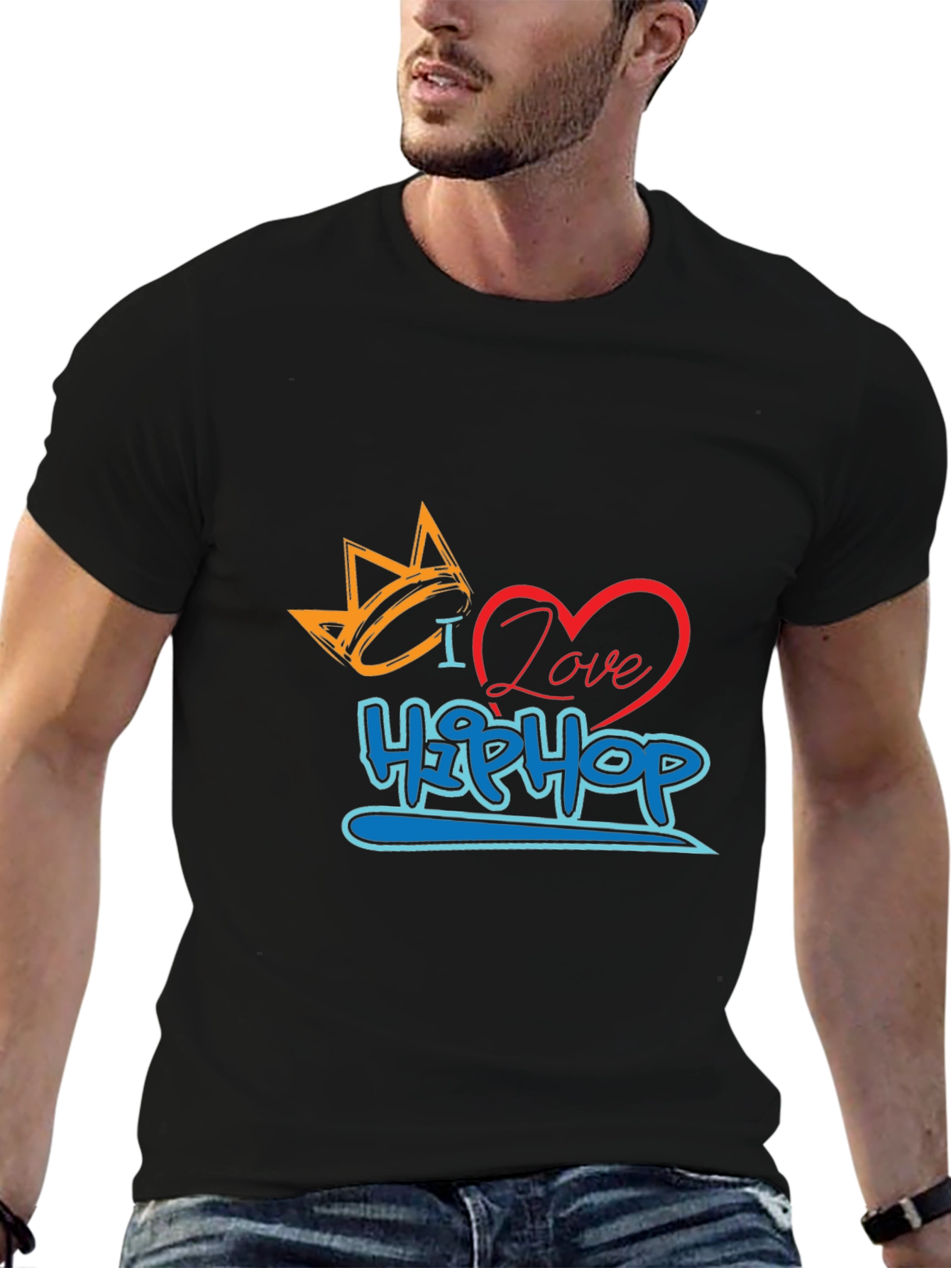 I Love Hip Hop Graphic Print T-Shirt