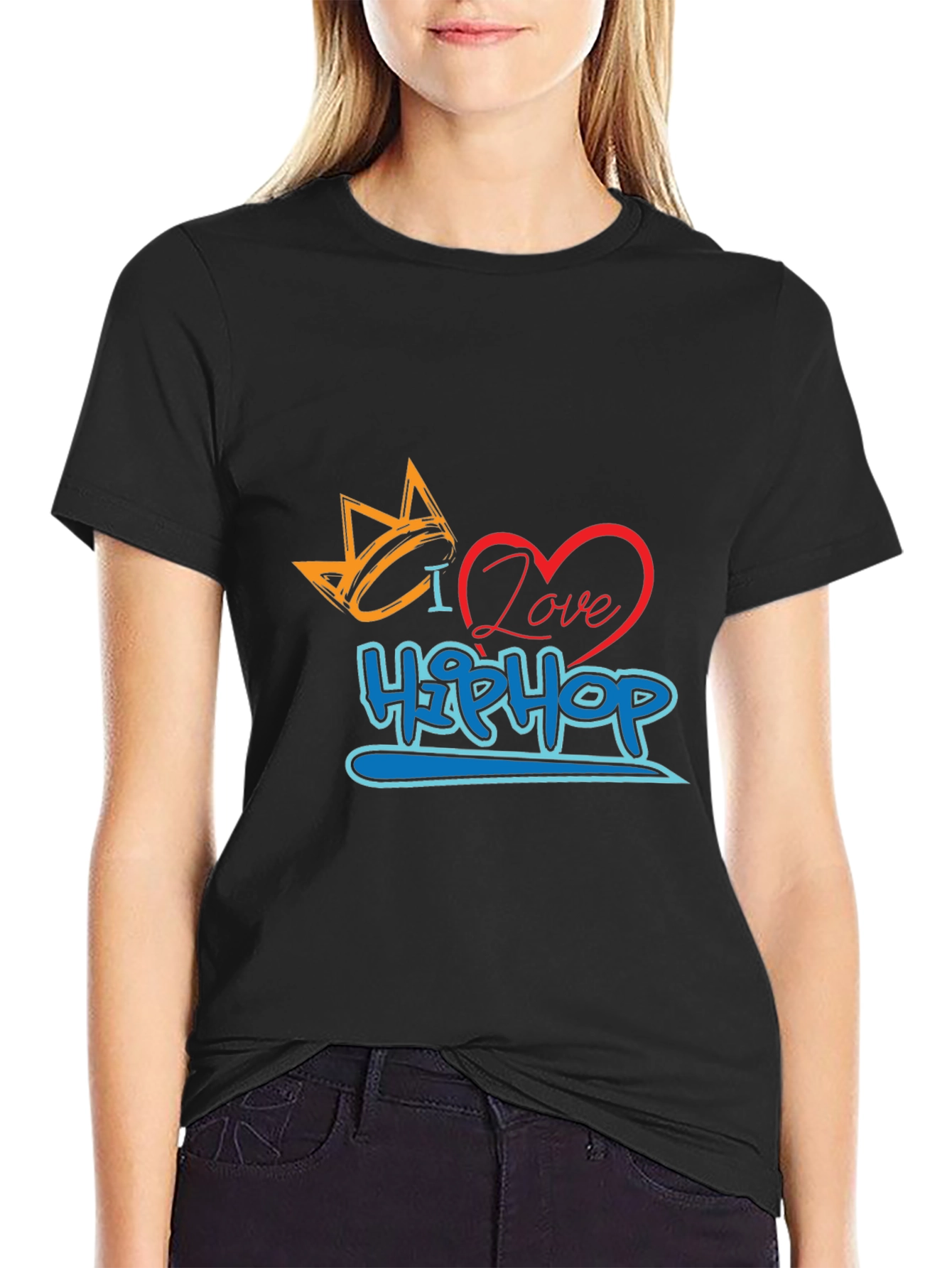 I Love Hip Hop Graphic Print T-Shirt