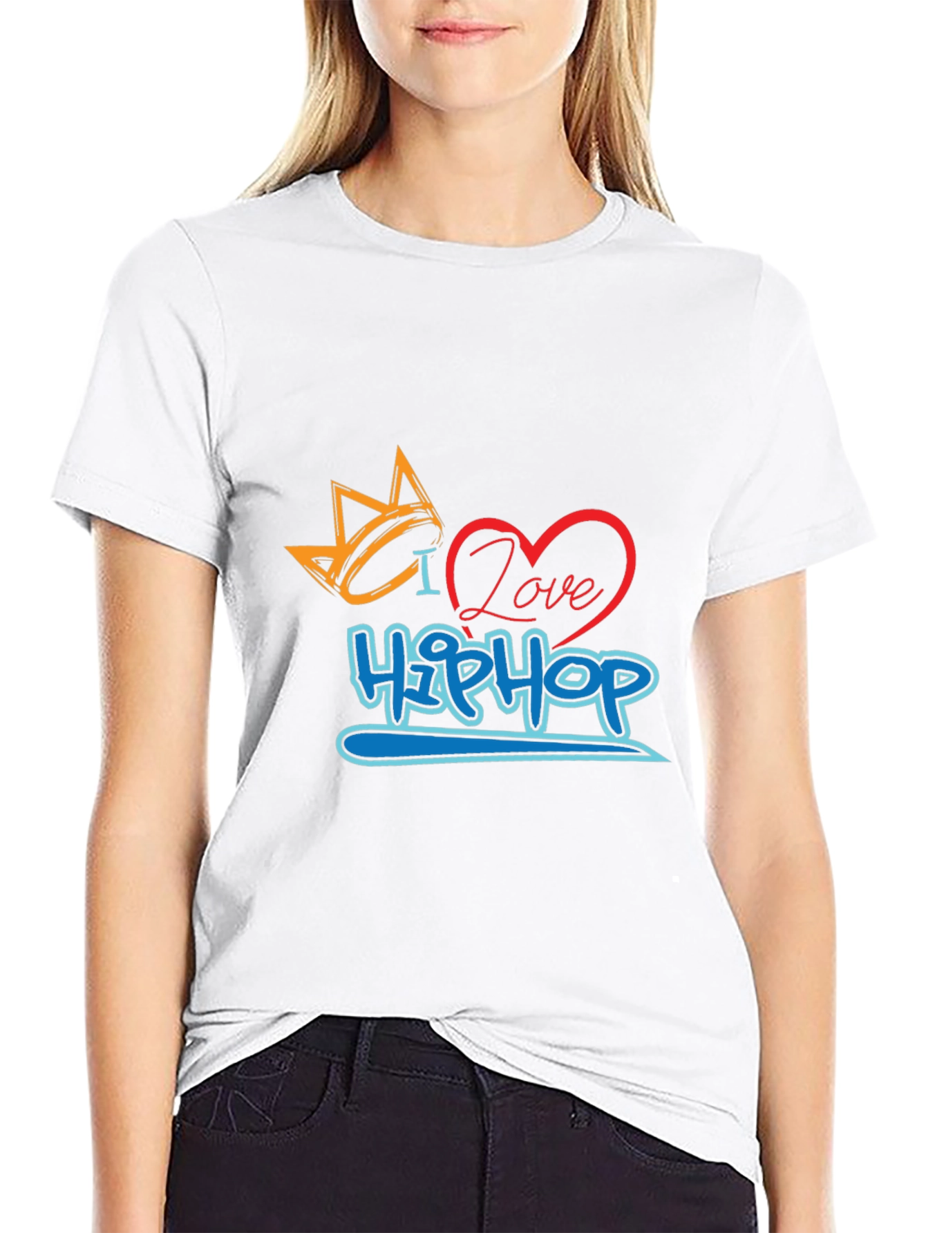 I Love Hip Hop Graphic Print T-Shirt
