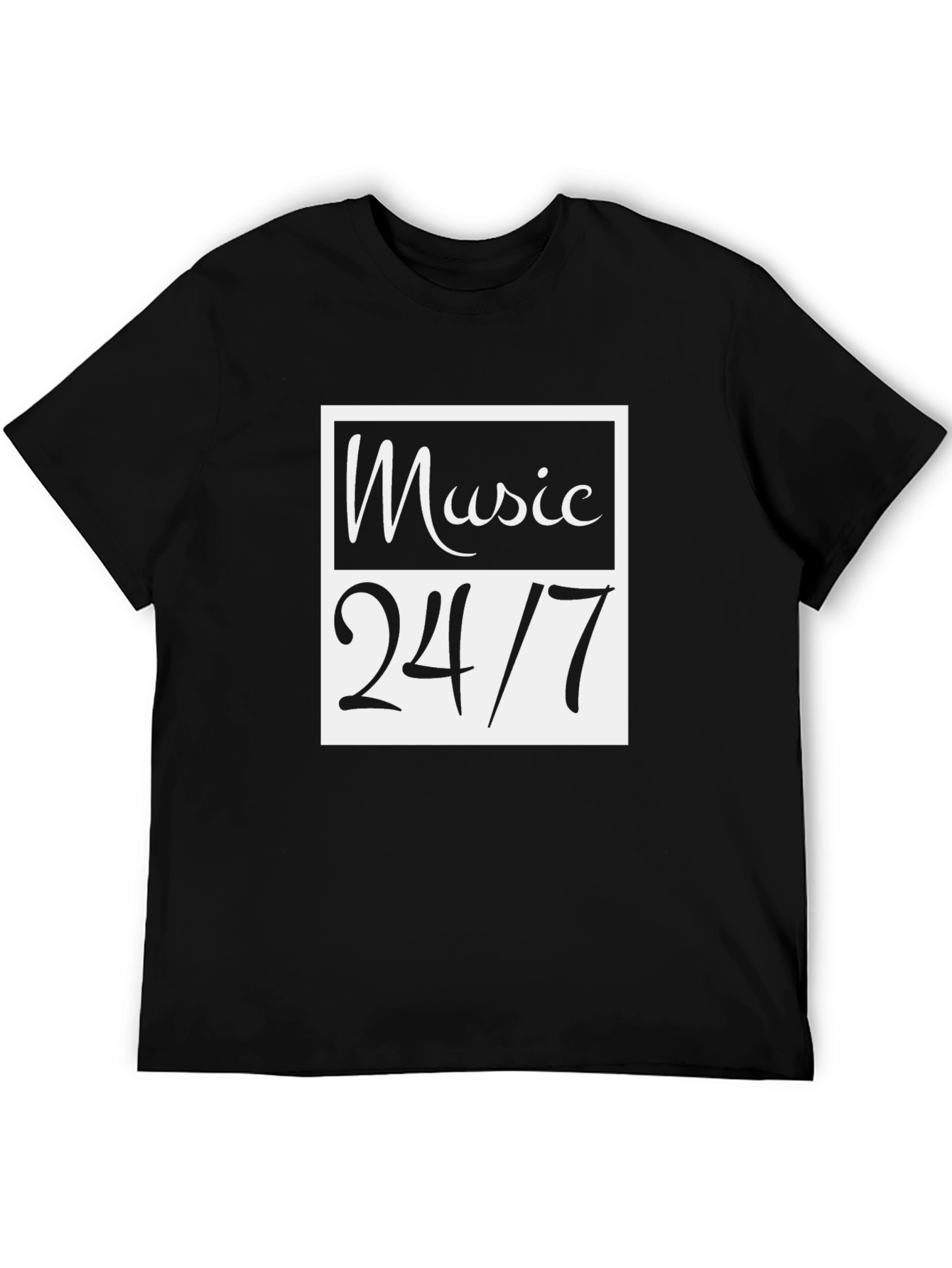Music 24/7 Black Graphic Tee