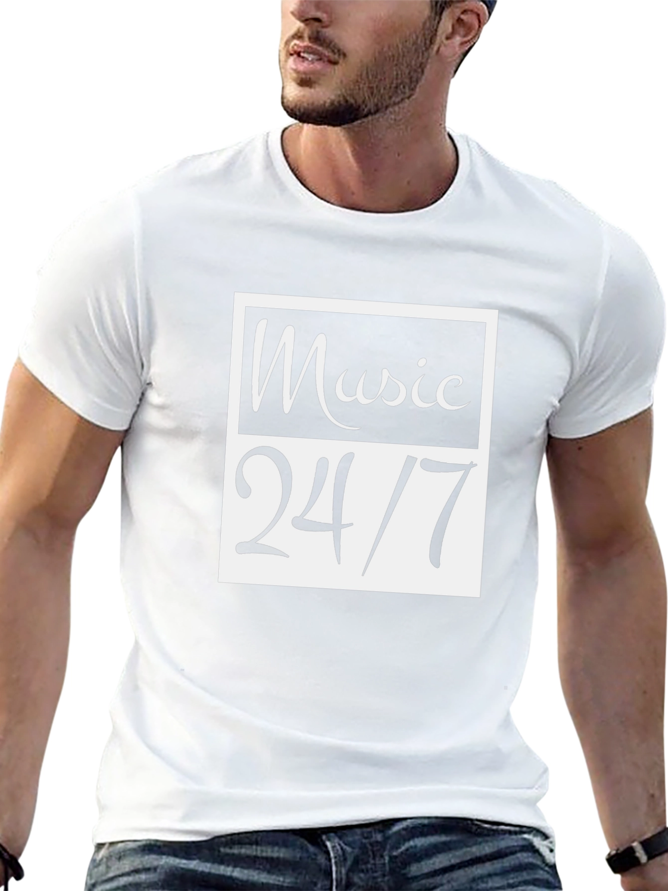 Music 24/7 Black Graphic Tee