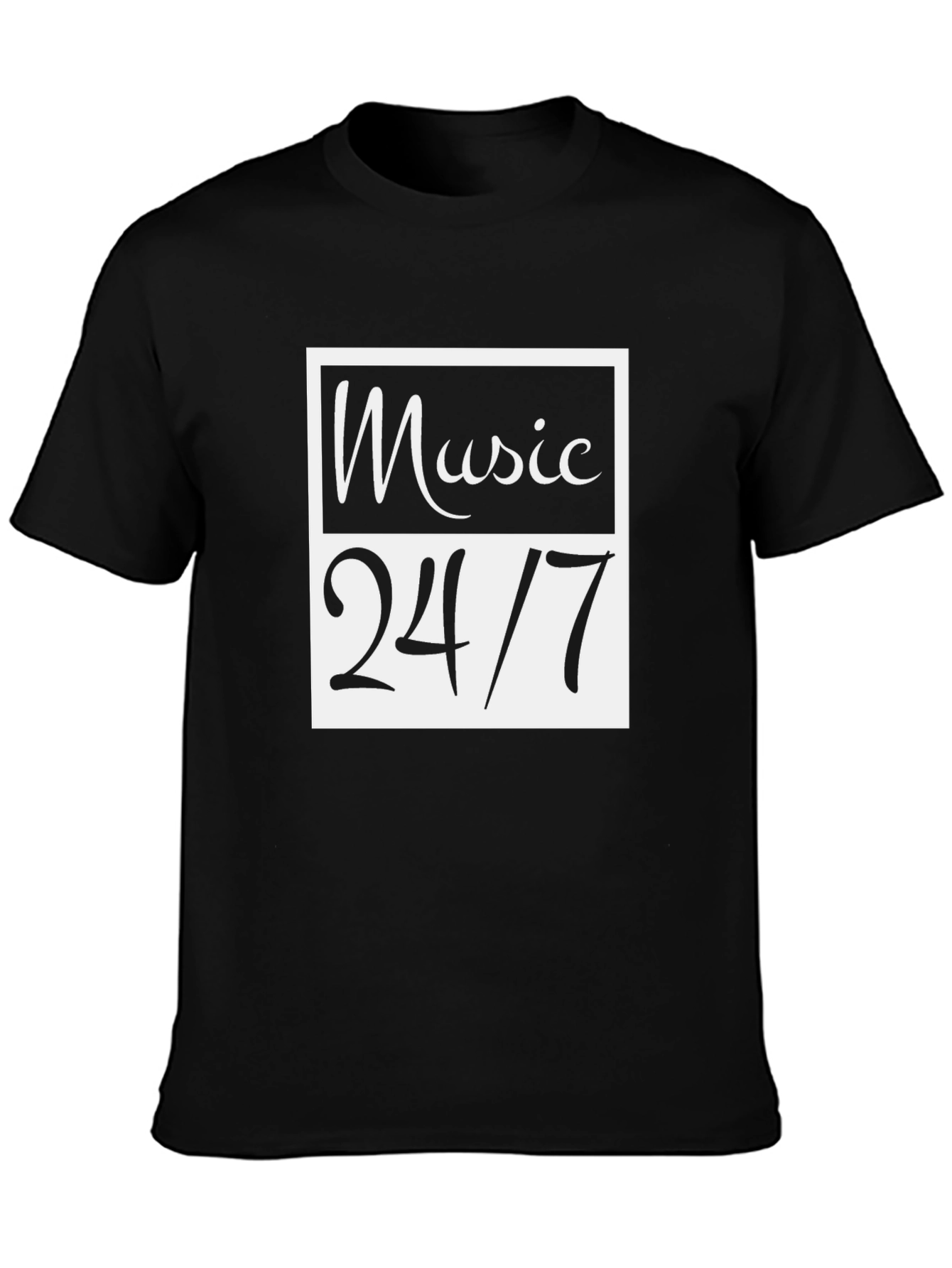 Music 24/7 Black Graphic Tee