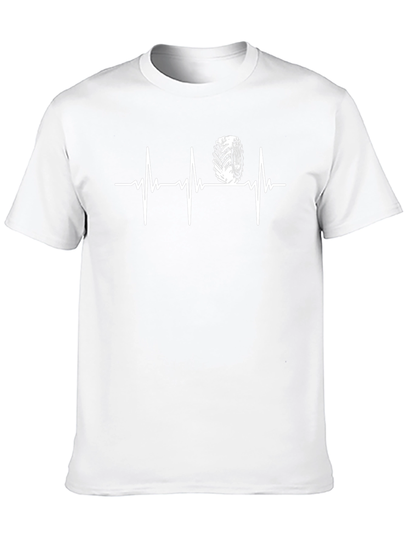 Tractor Tire Heartbeat T-Shirt - Black