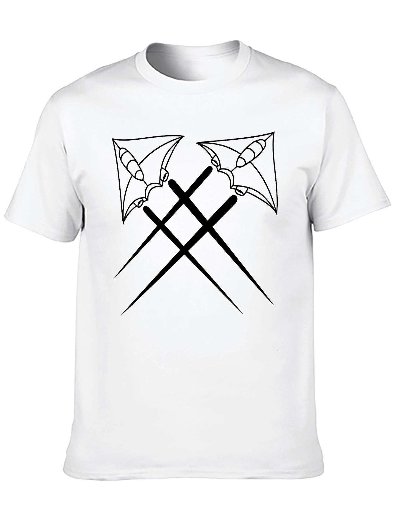 Crossed Spear Graphic Tee - Black Casual Shirt
