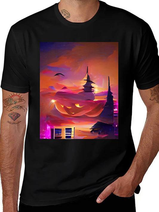 Halloween Cityscape Graphic Tee