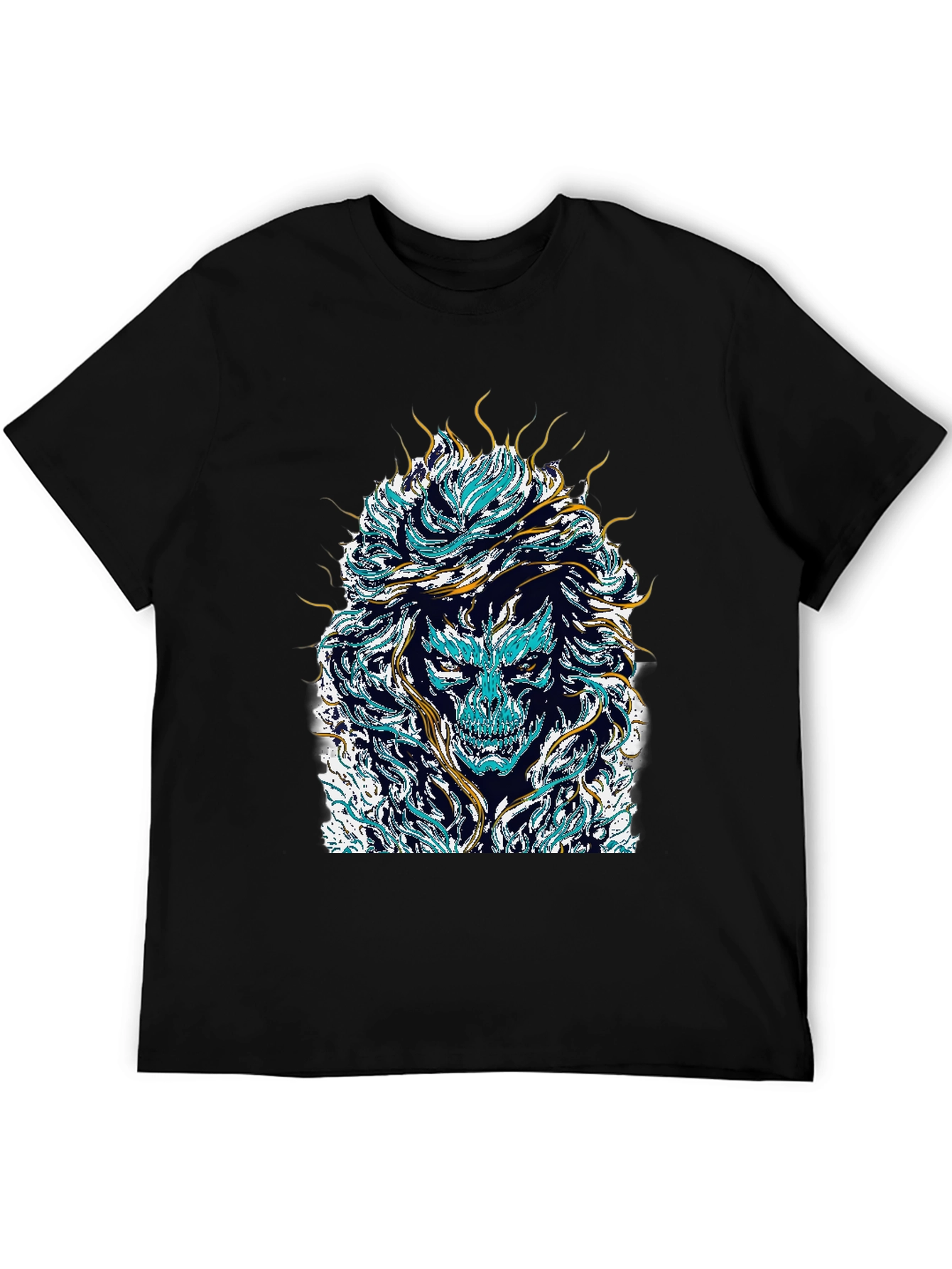 Mystical Skull Graphic Tee - Black Cotton Shirt