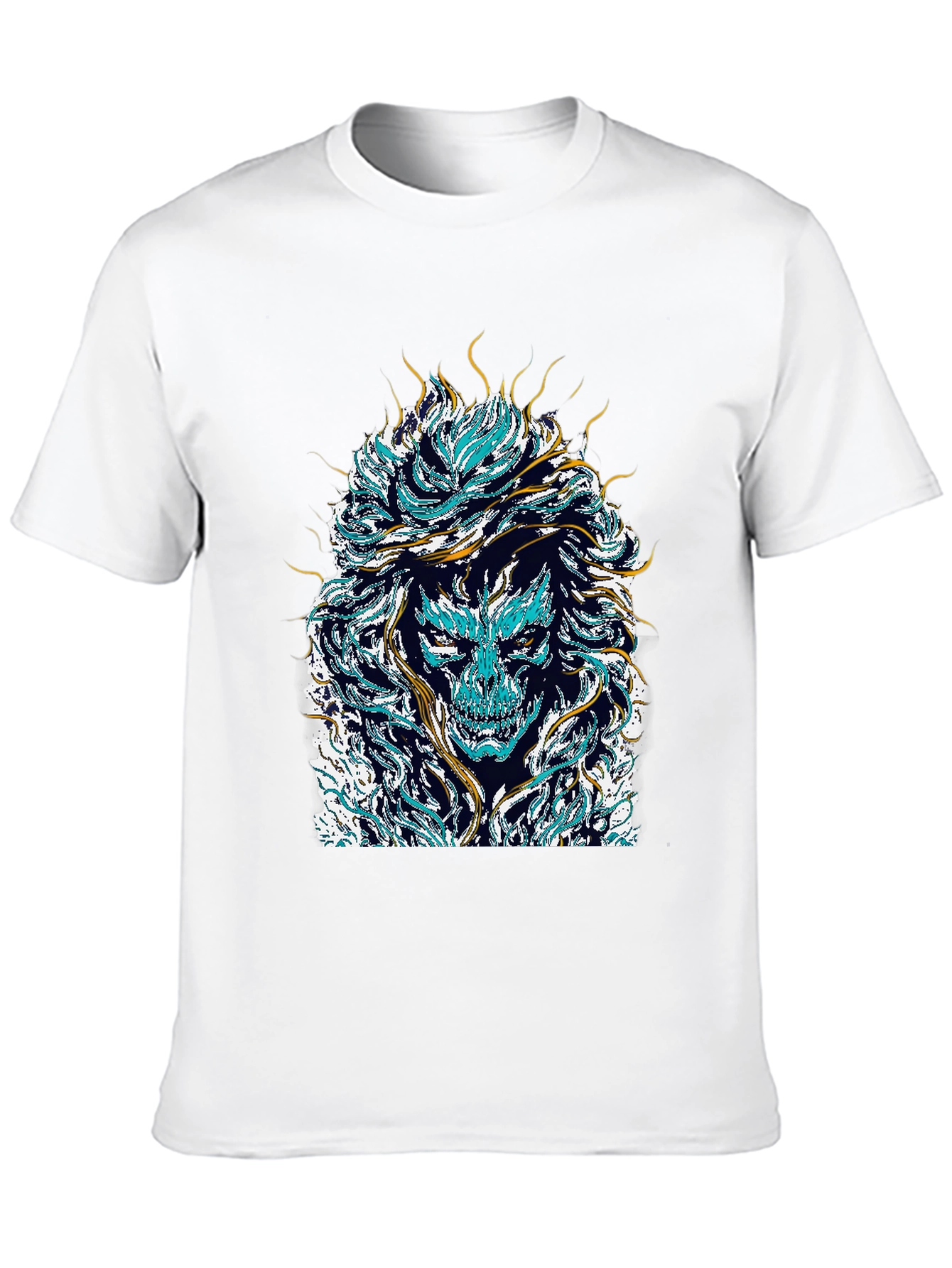 Mystical Skull Graphic Tee - Black Cotton Shirt