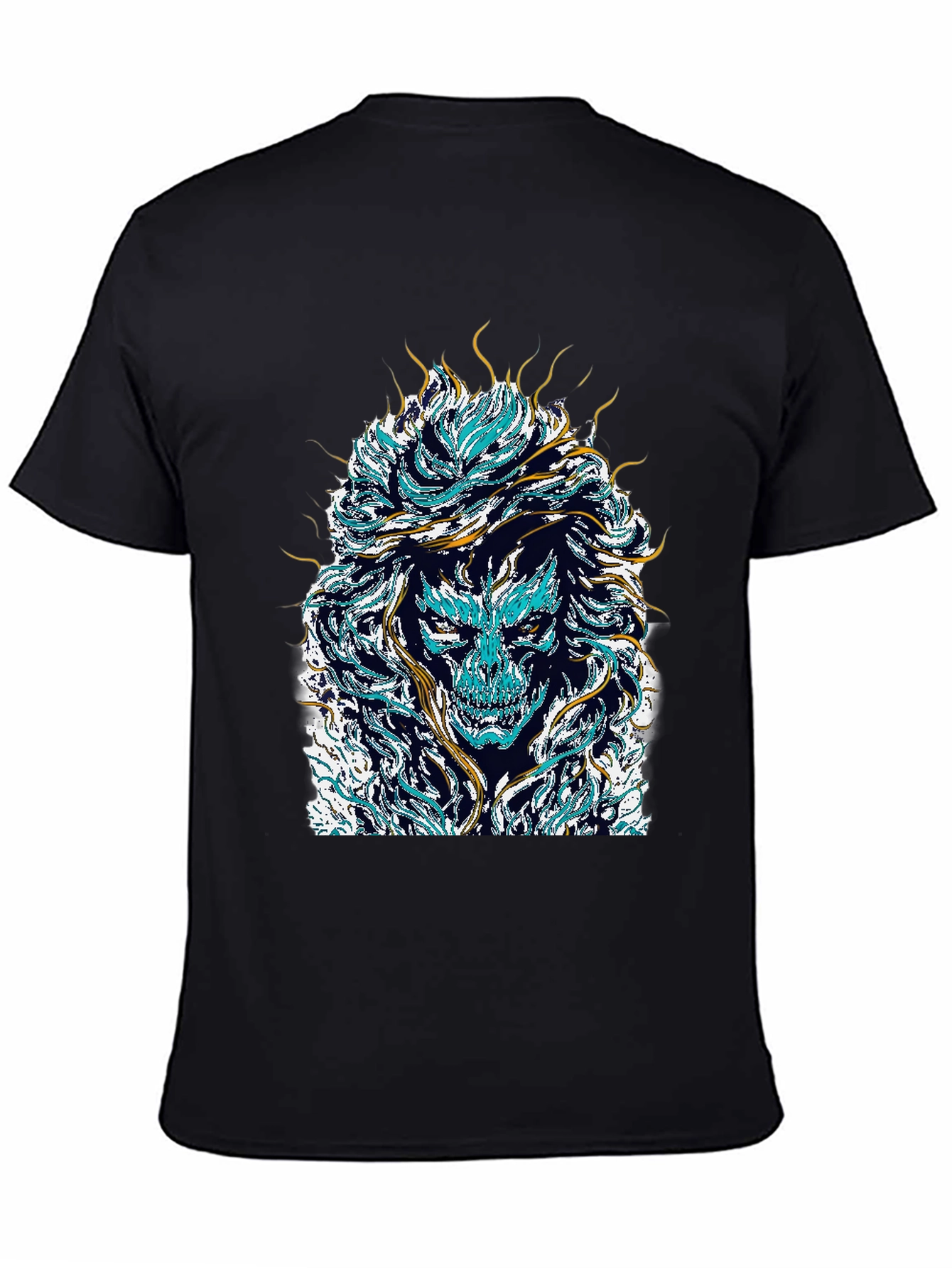 Mystical Skull Graphic Tee - Black Cotton Shirt