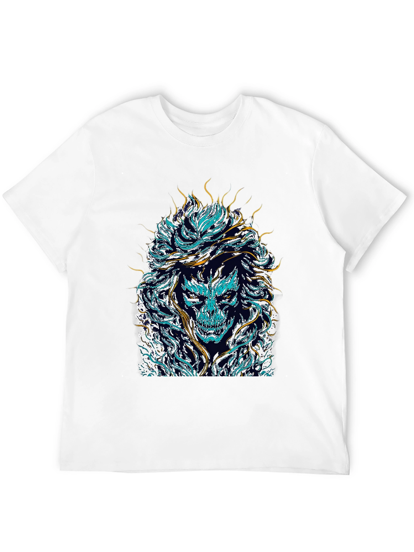 Mystical Skull Graphic Tee - Black Cotton Shirt