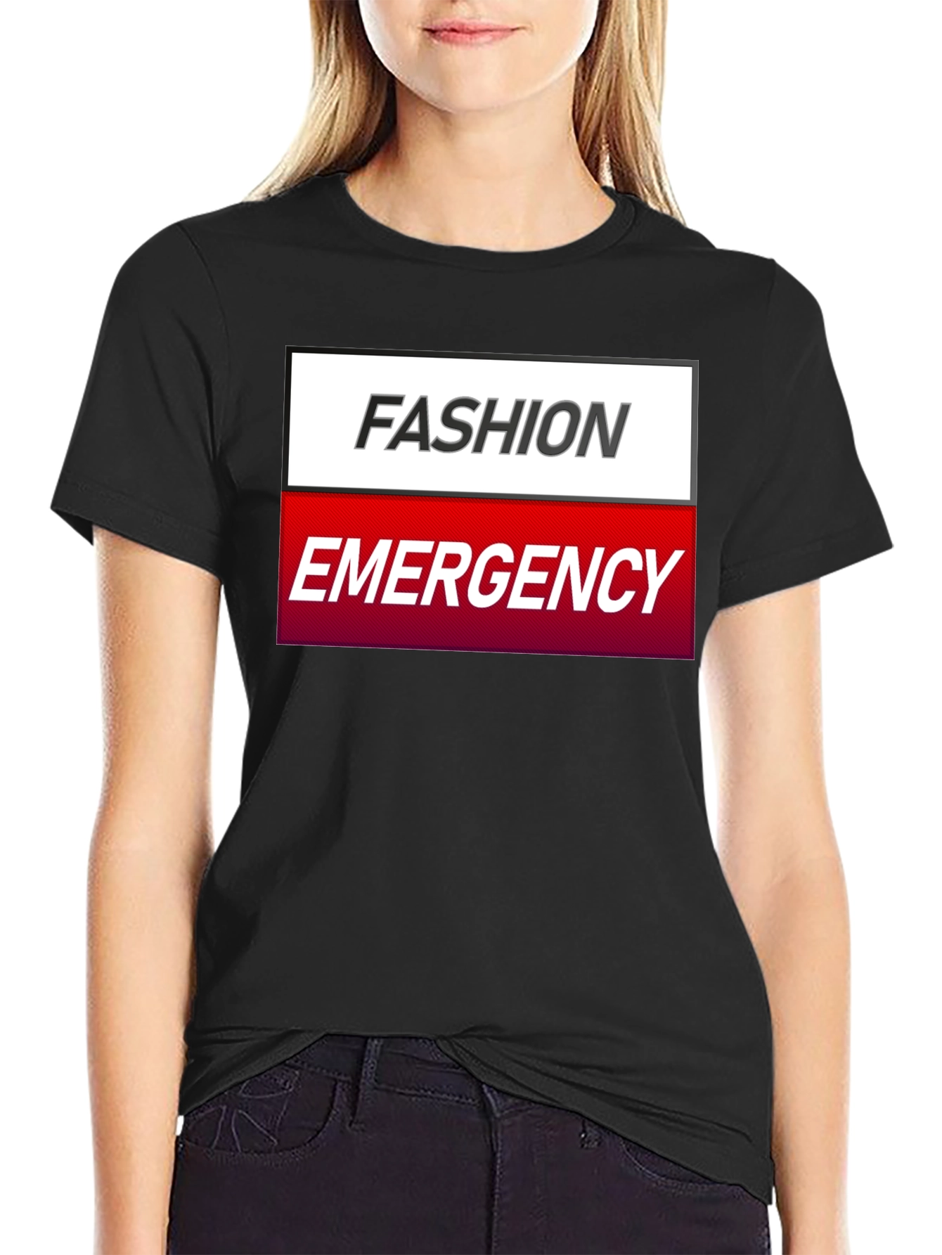 Fashion Emergency Graphic Tee - Stylish & Humorous