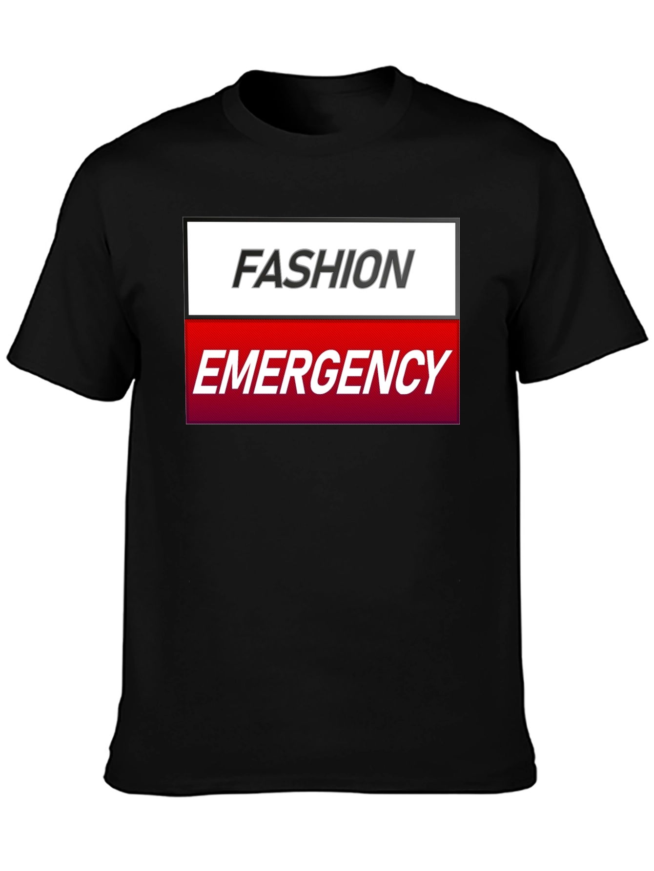 Fashion Emergency Graphic Tee - Stylish & Humorous