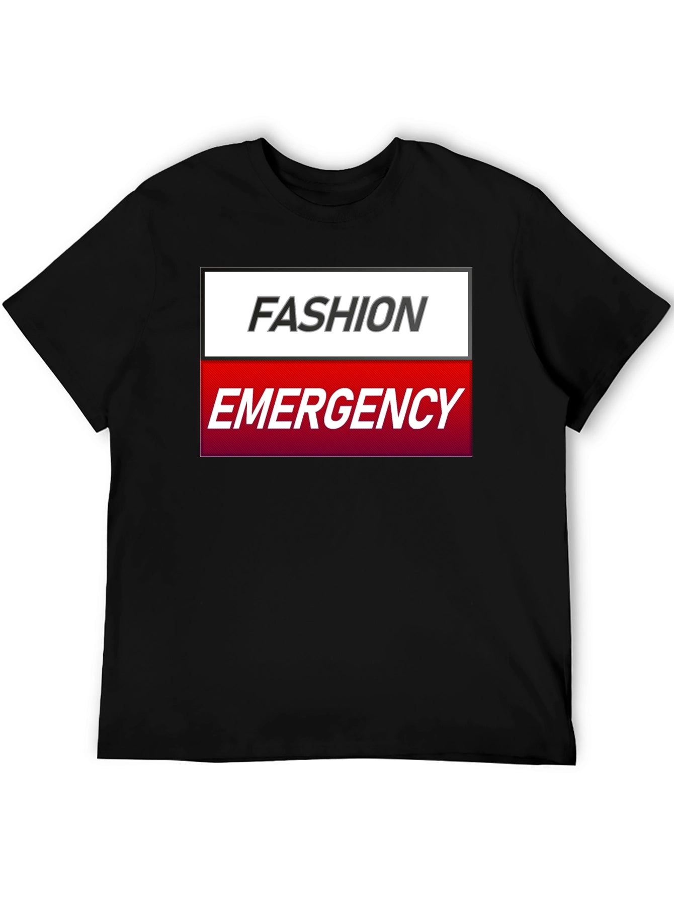 Fashion Emergency Graphic Tee - Stylish & Humorous