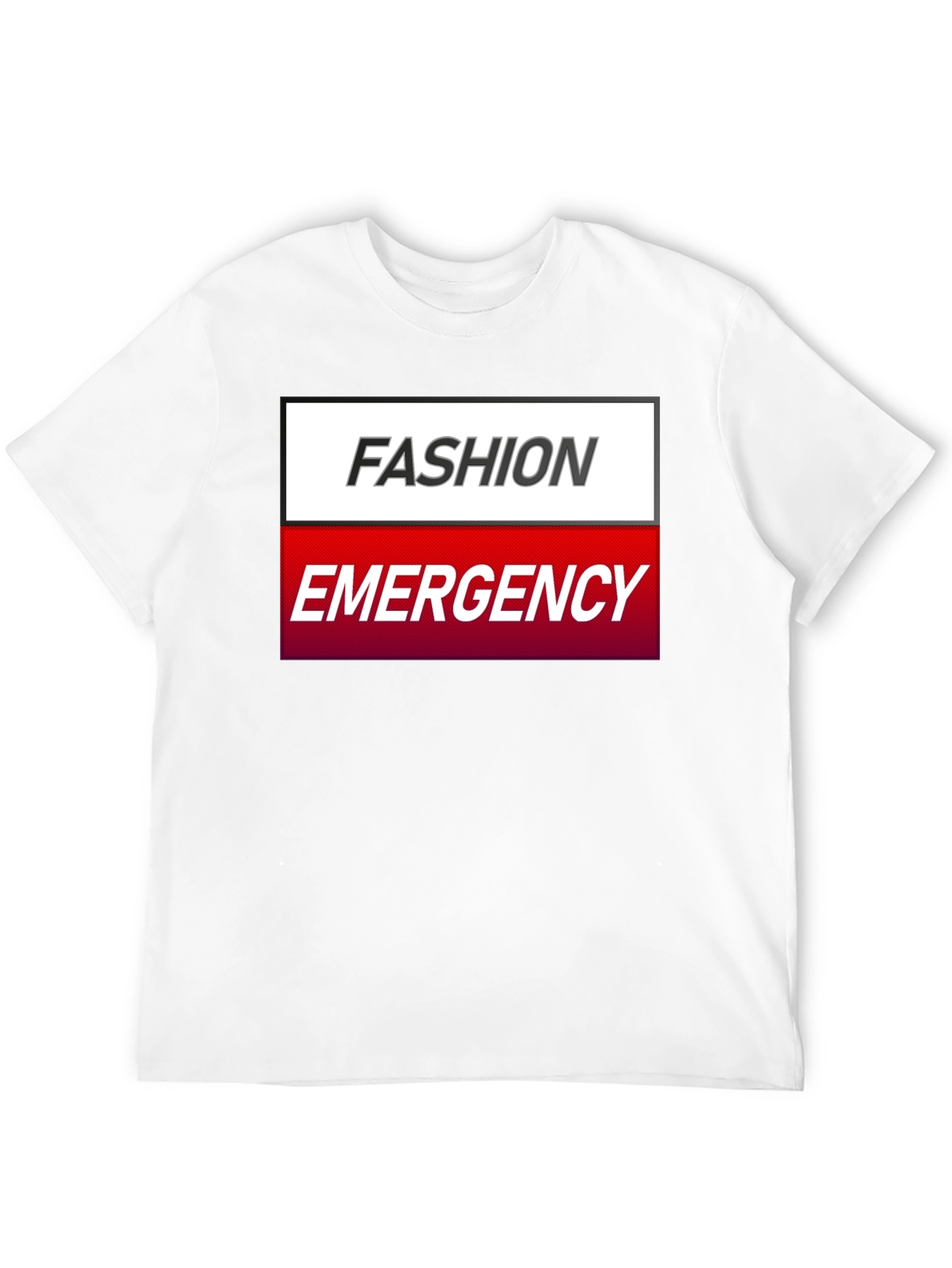Fashion Emergency Graphic Tee - Stylish & Humorous