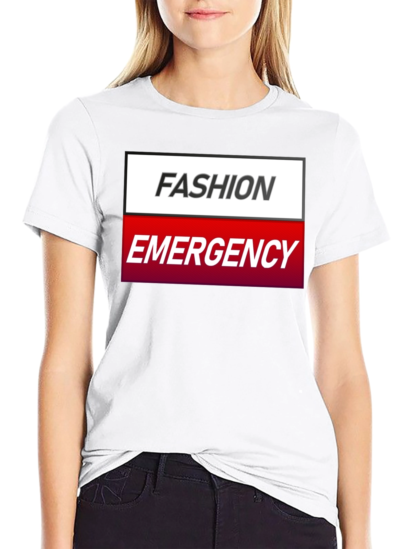 Fashion Emergency Graphic Tee - Stylish & Humorous