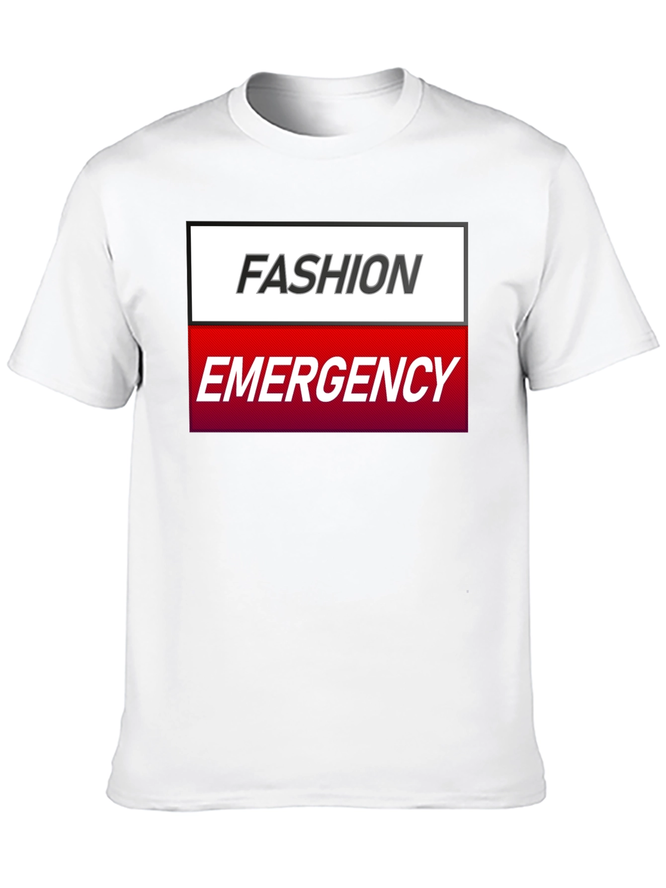 Fashion Emergency Graphic Tee - Stylish & Humorous